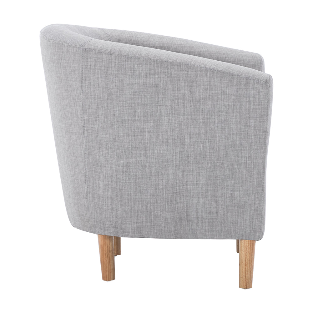 New Grey Single Tub Linen Upholstered Armchair