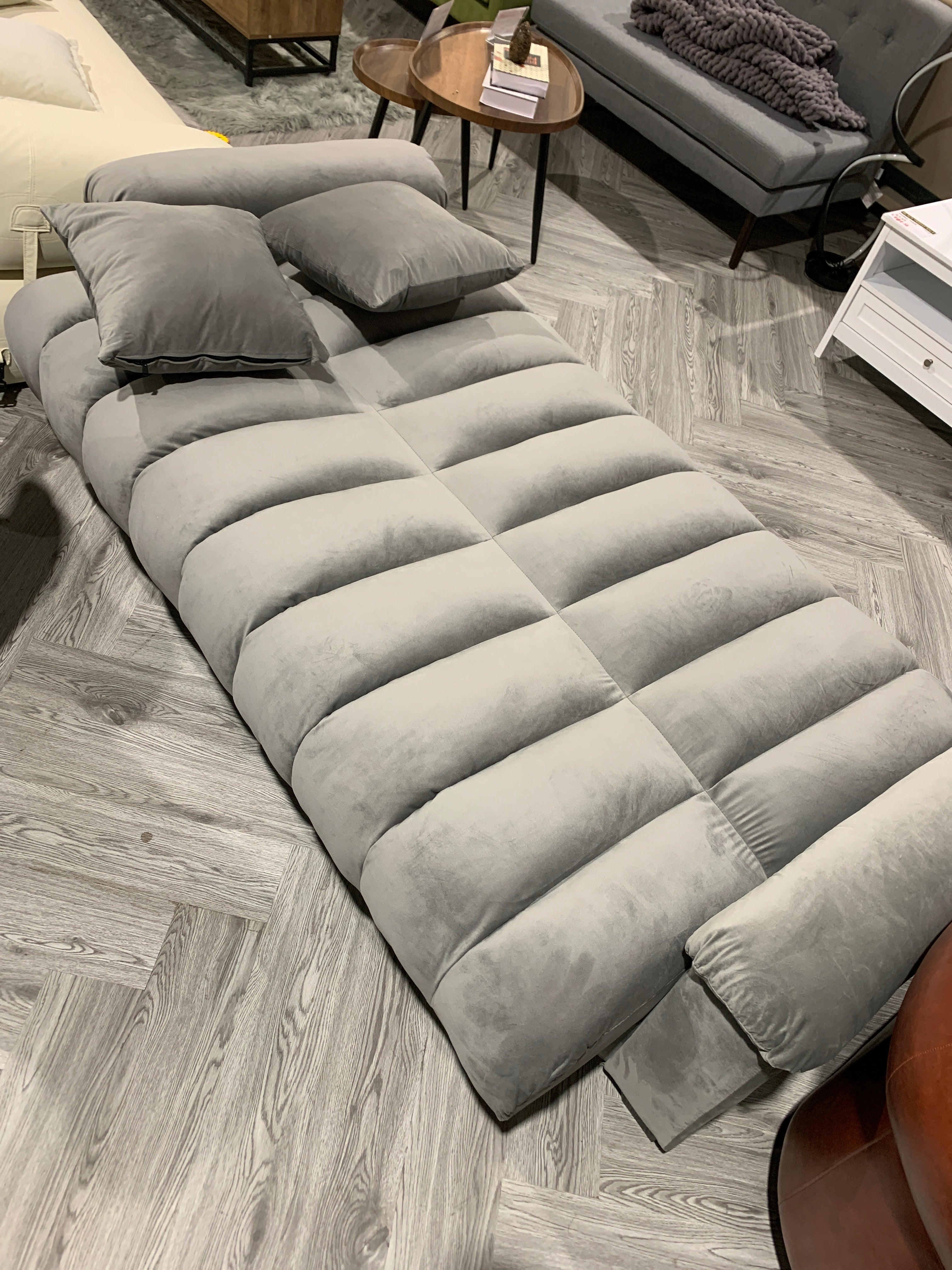 Grey Channel Sleeper Sofa Bed