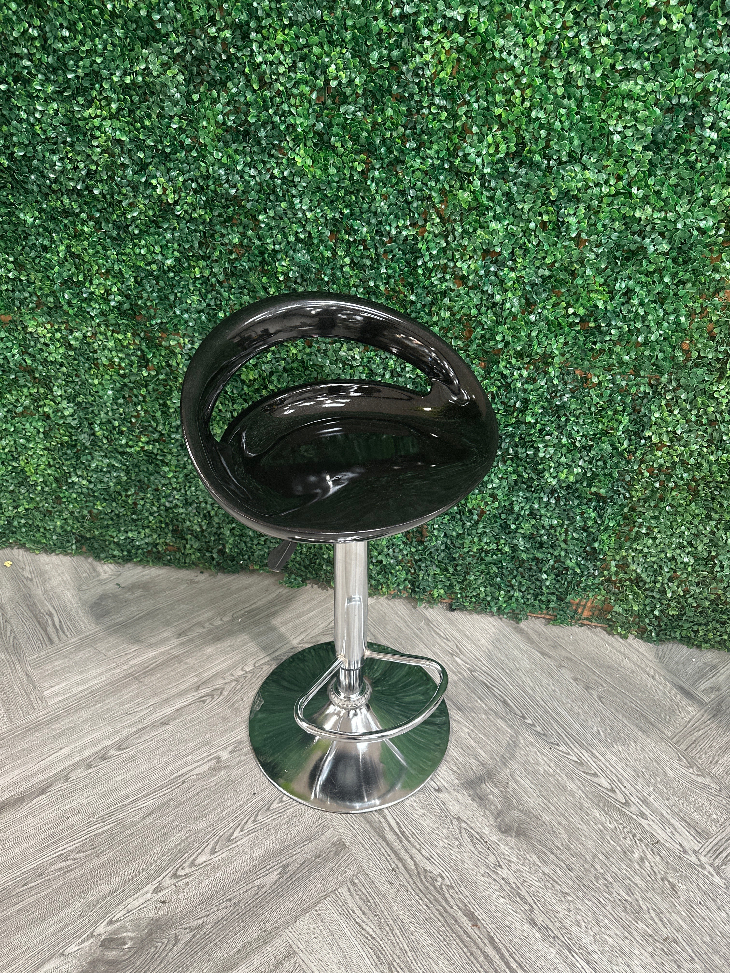 Modern Black Swivel Bar Stool with Footrest 1PC