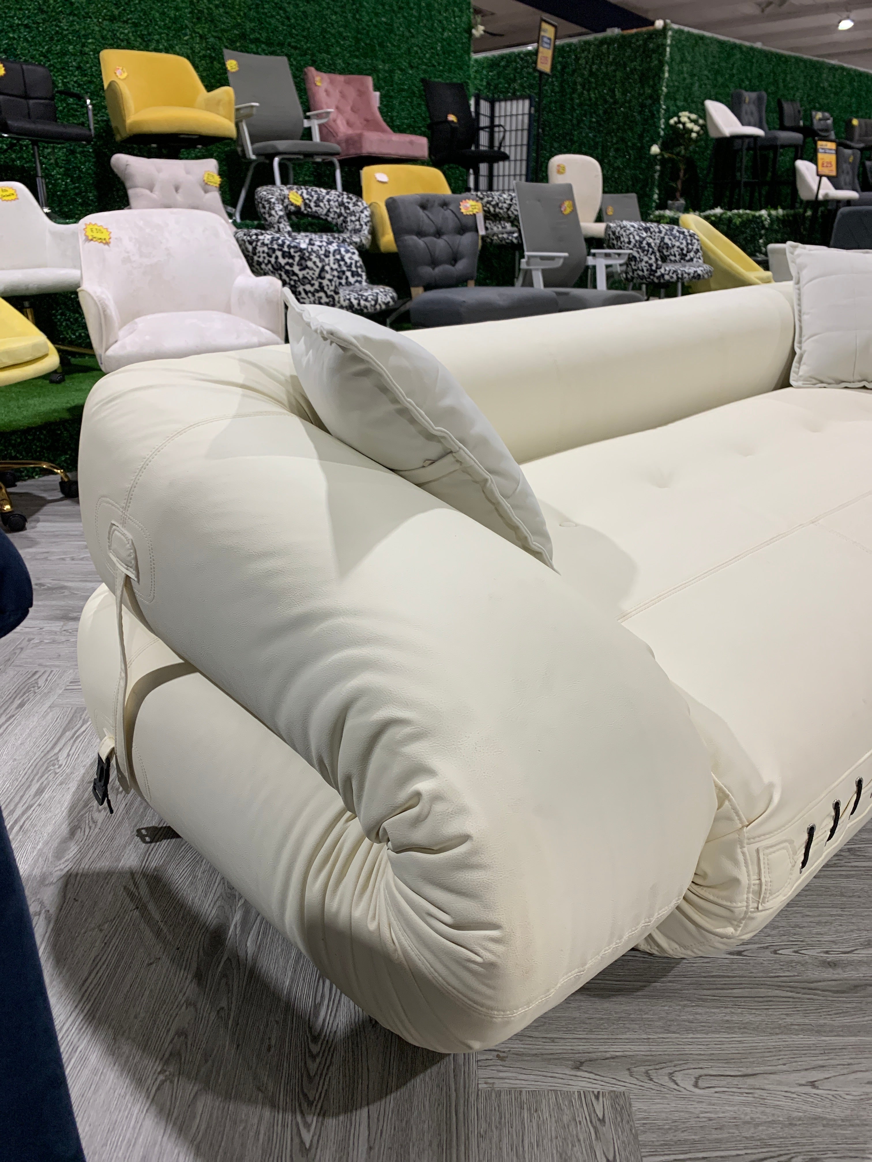 Dual Purpose Convertible Folding Sofa Bed White