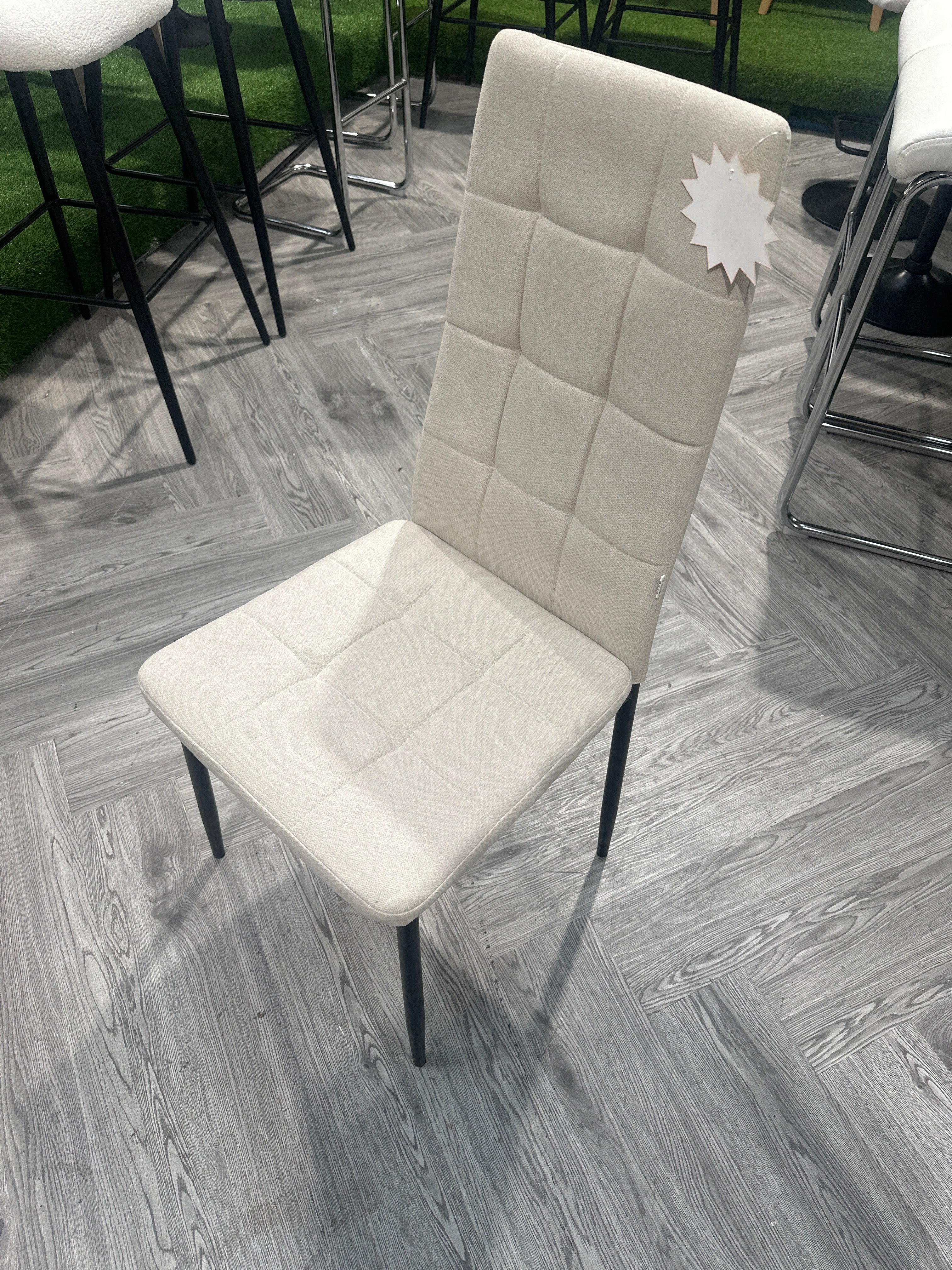 Linen Upholstered Dining Chair Beige 1PC