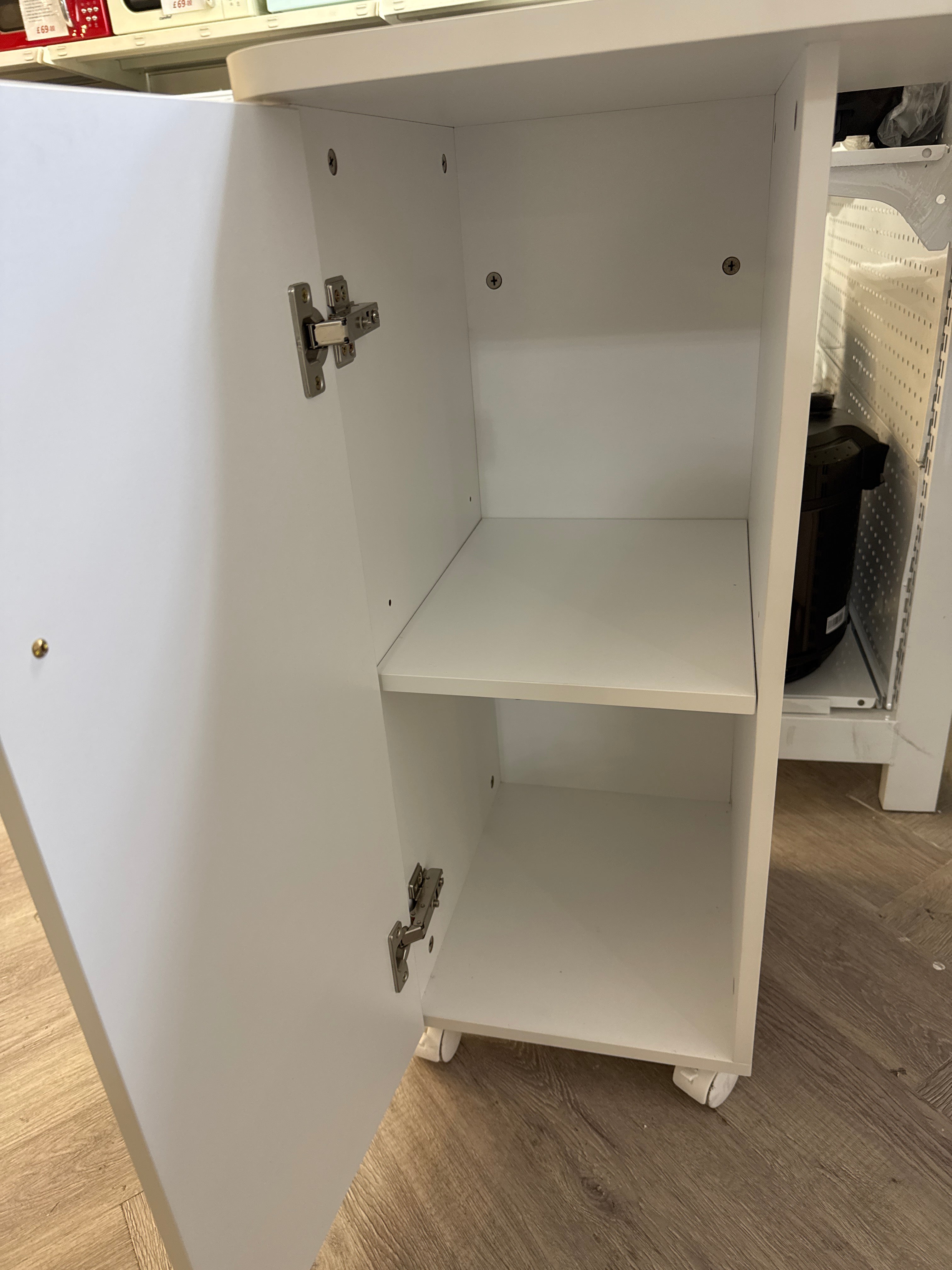 Manicure Table with Dust Collector and Wrist Cushion with 4 Drawers White