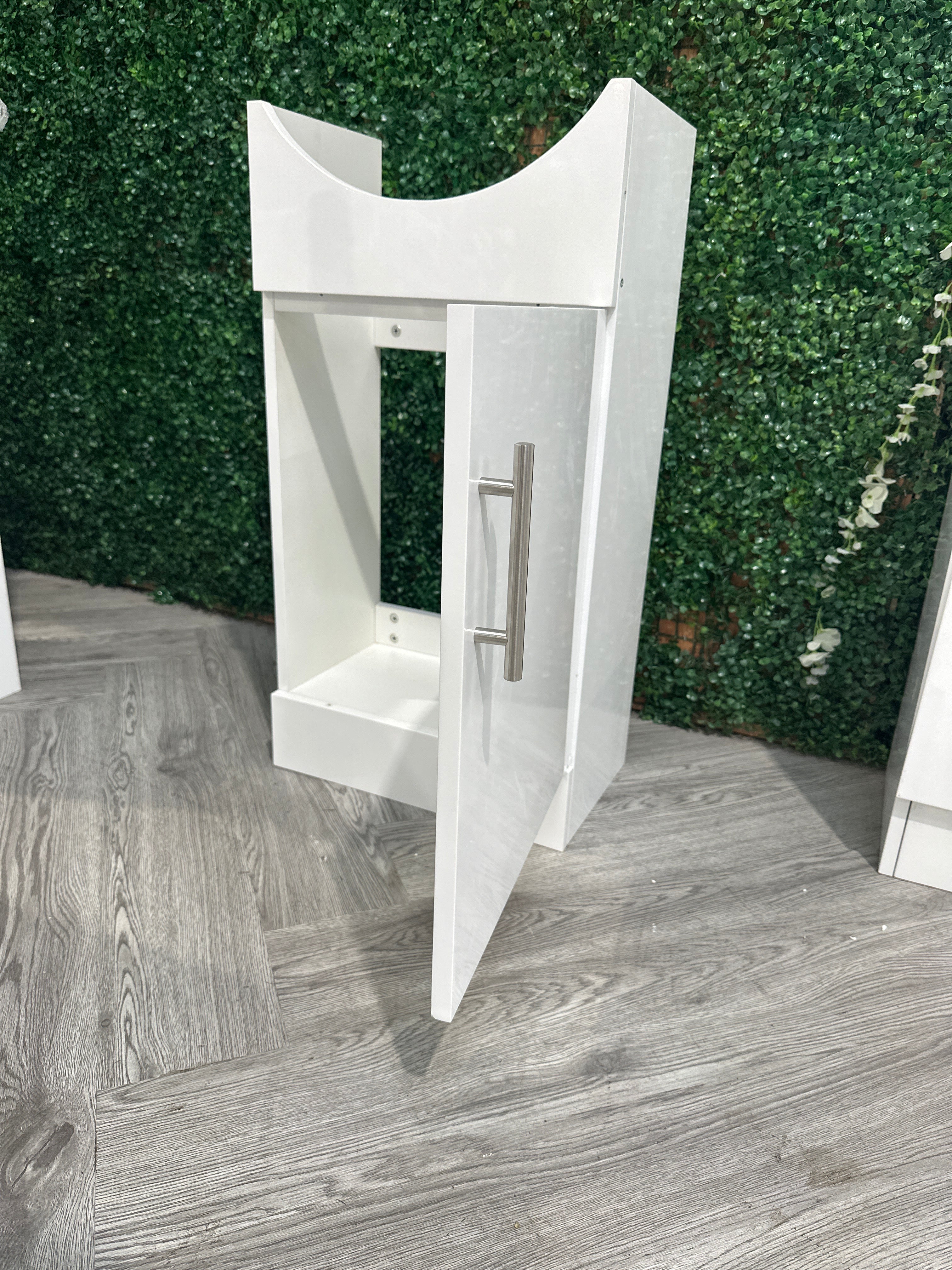 White Single Door Bathroom Vanity Unit Under Sink Storage Cabinet