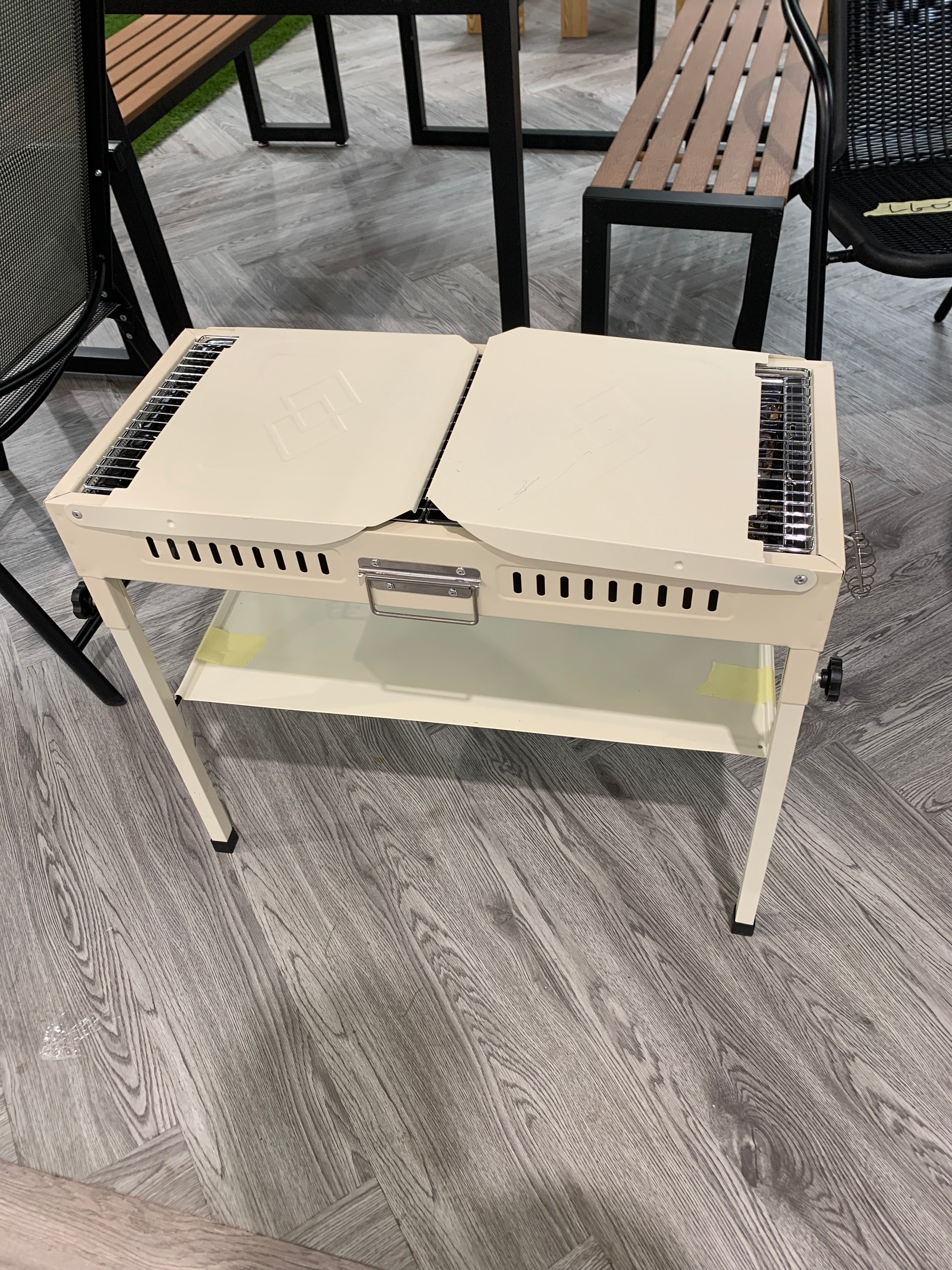 Outdoor Portable Charcoal Barbecue Grill Beige