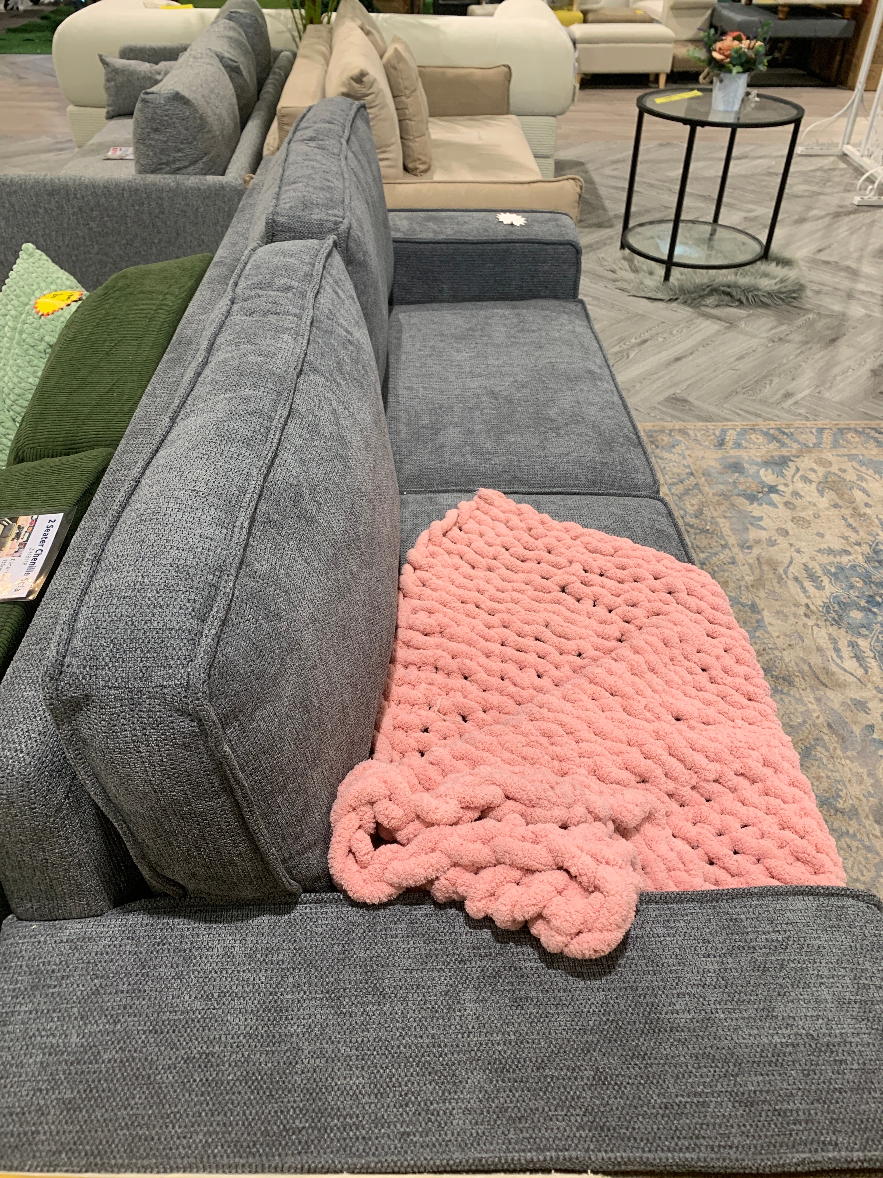 3 Seater Corduroy Sofa Couch Grey