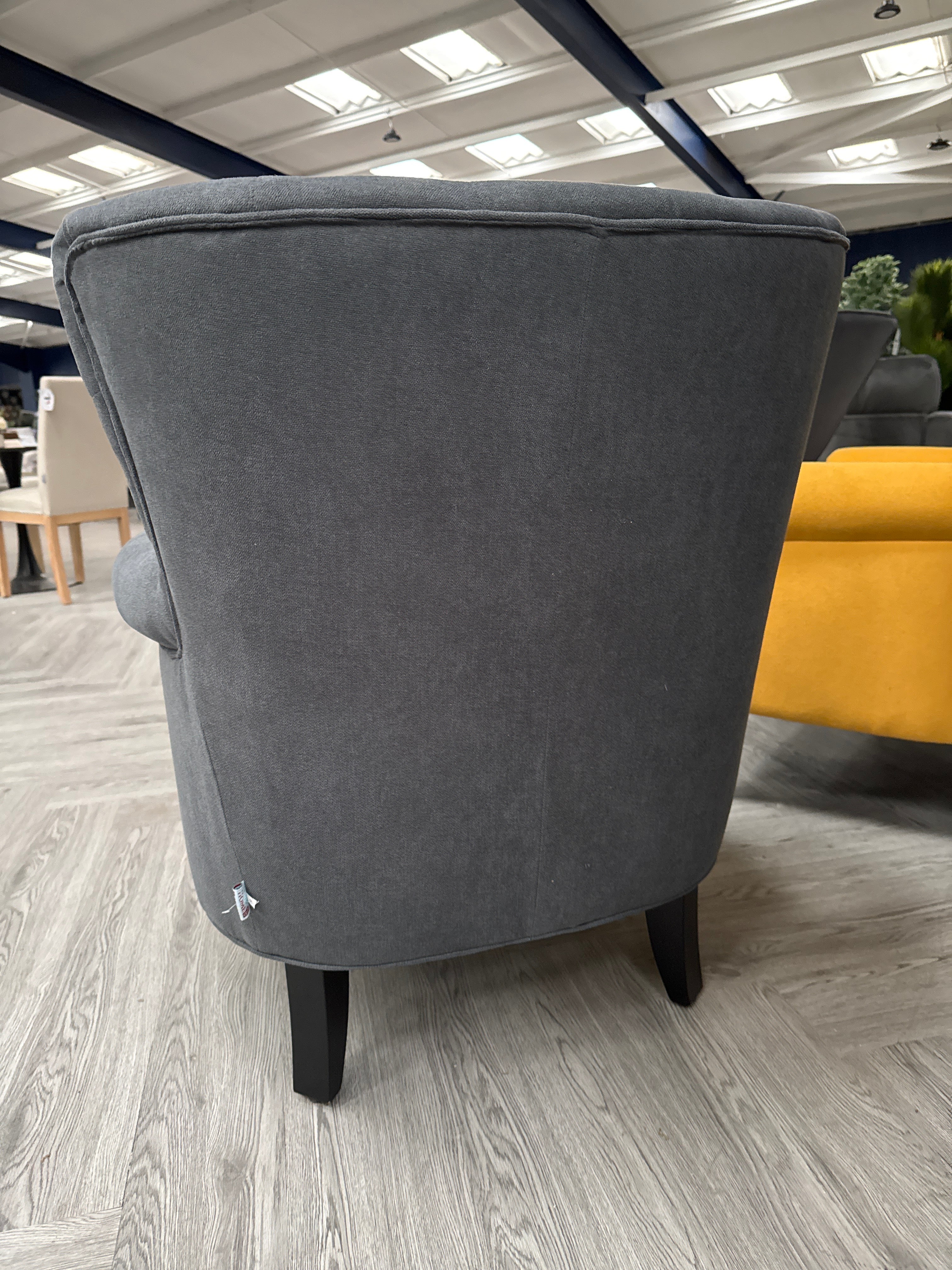 Grey Luxurious Modern Button Armchair with Toss Pillow