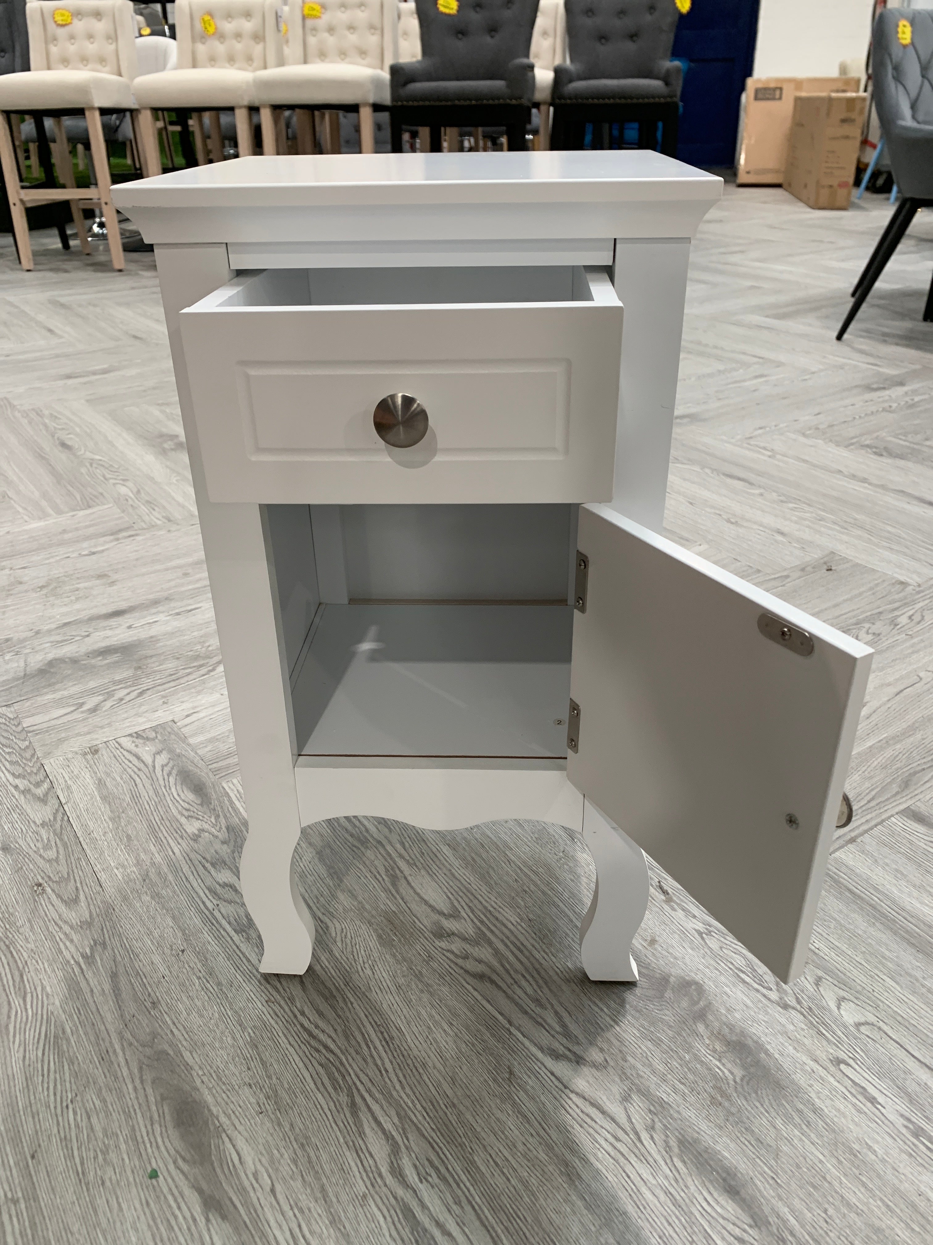 Wooden Bedside Table Nightstand with Drawer White