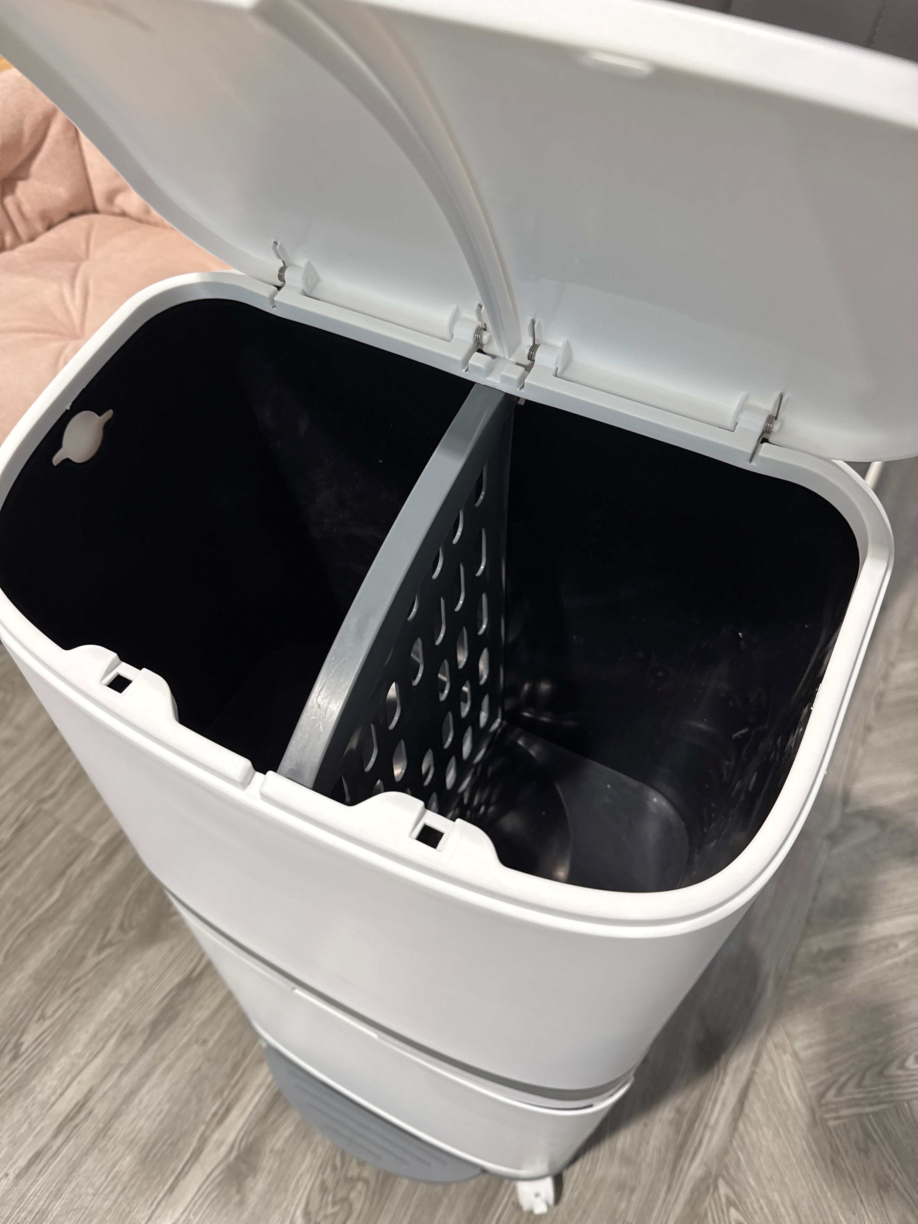 48 Litre Step on Recycling Rubbish Bin Double Layer Pedal Bin with Inner Buckets