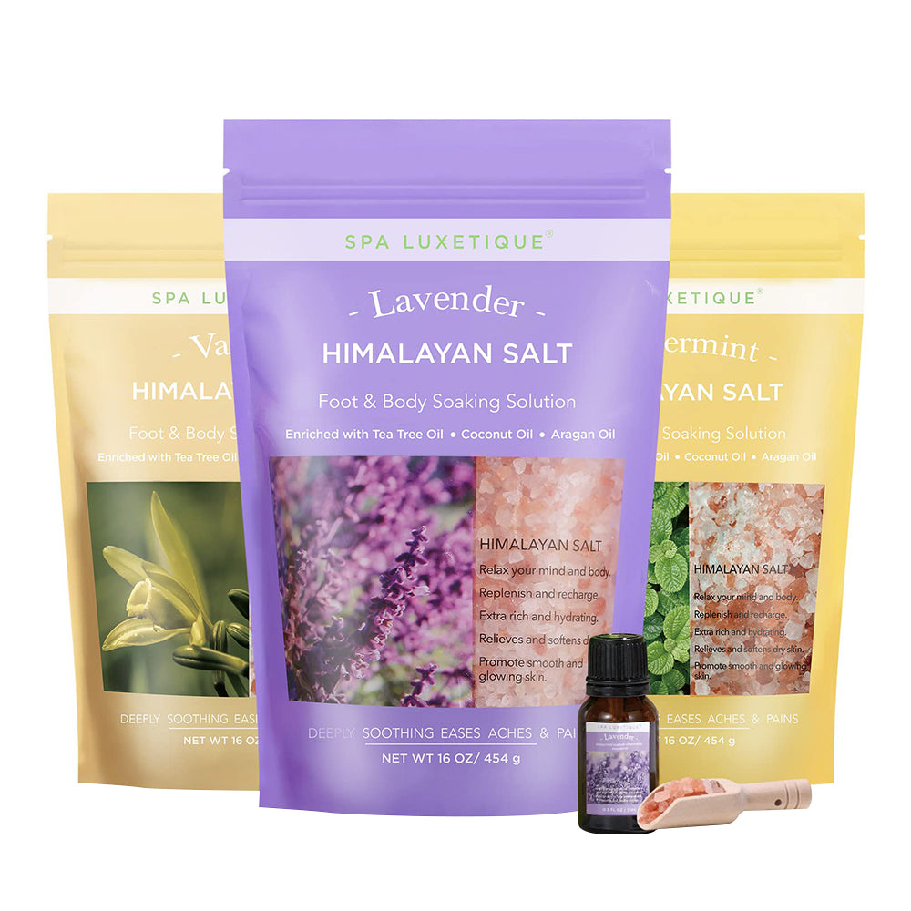 New 3 PCS Bath Epsom Salts with Himalayan Bath Salt Set