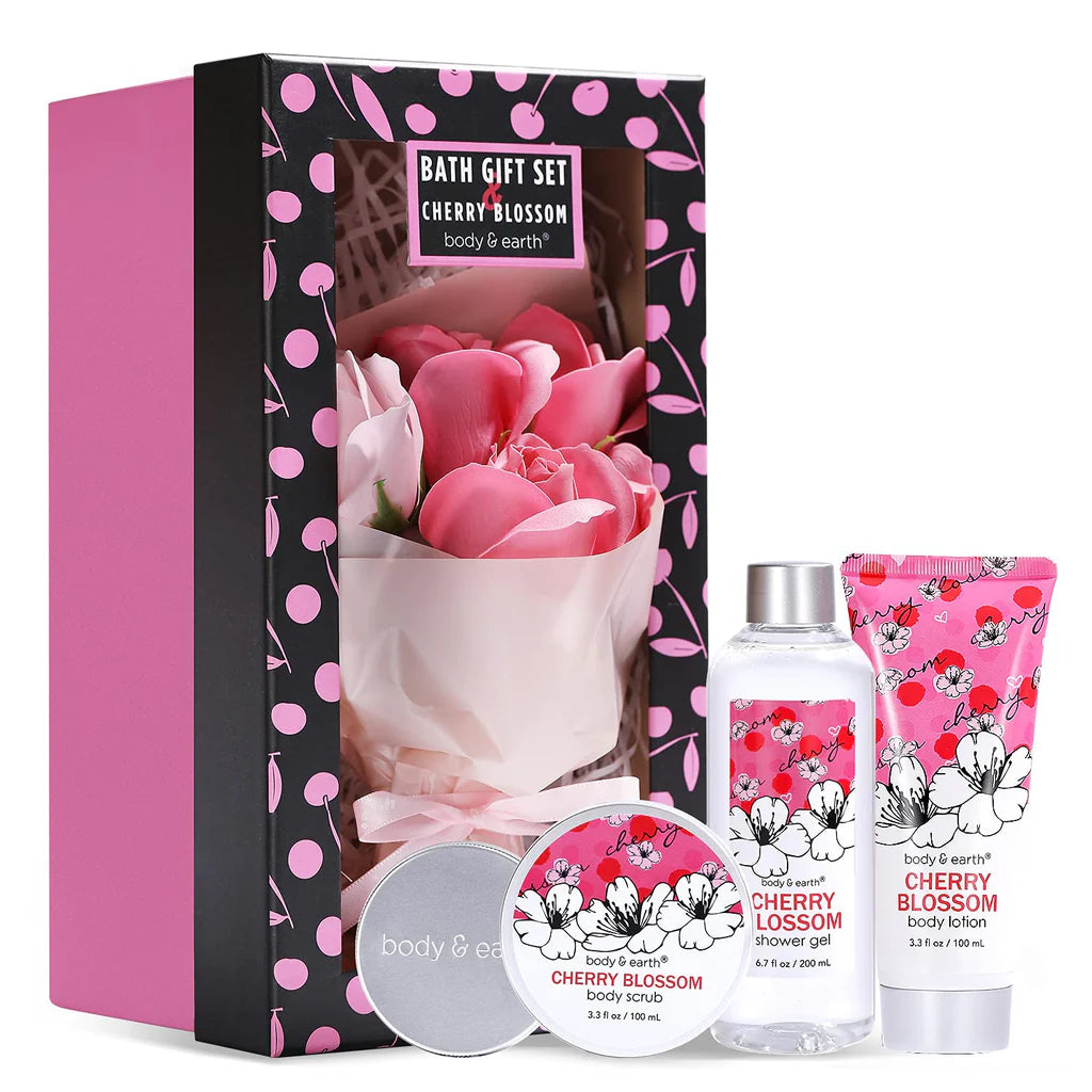 New 5 PCS Cherry Blossom Bath Spa Gift Set