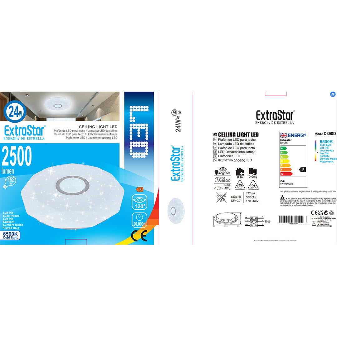 New LED Ceiling Light white 24W 2500 Lumen 6500K Cold Light