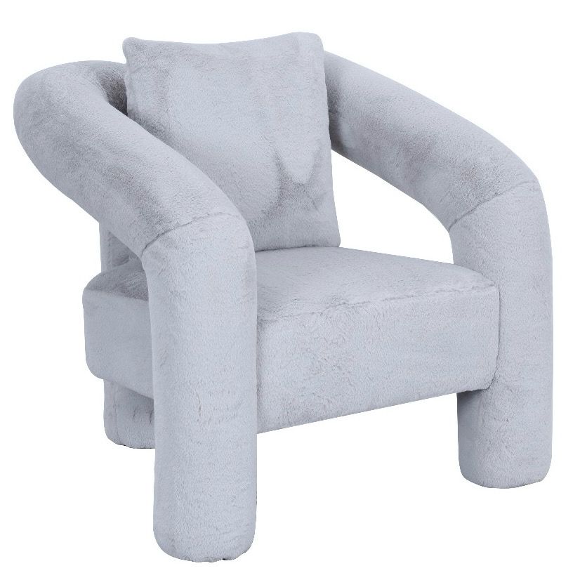 New Plush Upholstered Angel Armchair Grey
