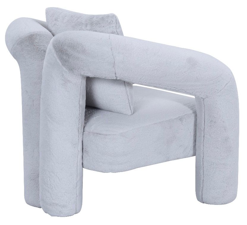 New Plush Upholstered Angel Armchair Grey