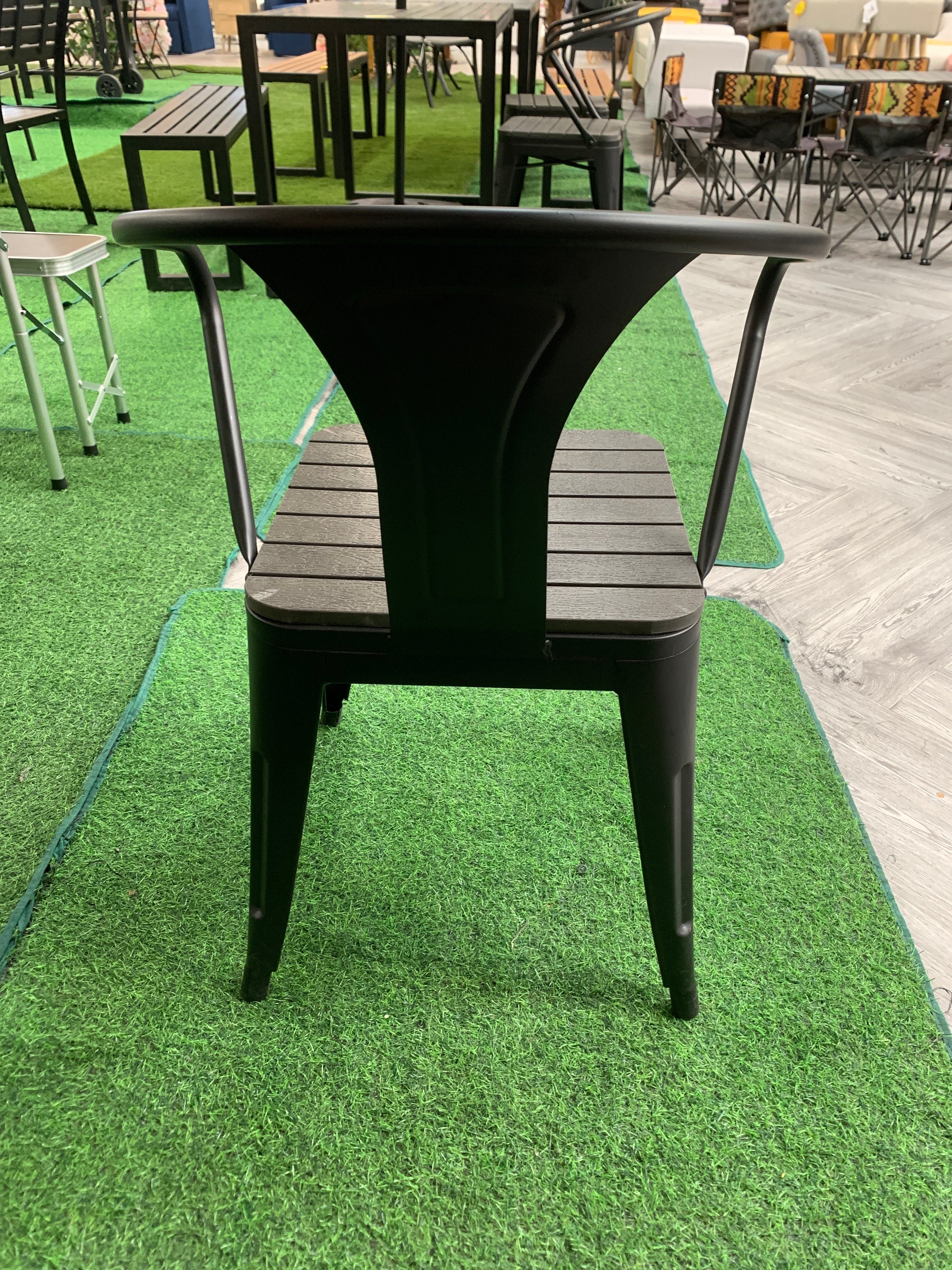 Garden Wooden and Metallic Dining Outdoor Chair 1PC