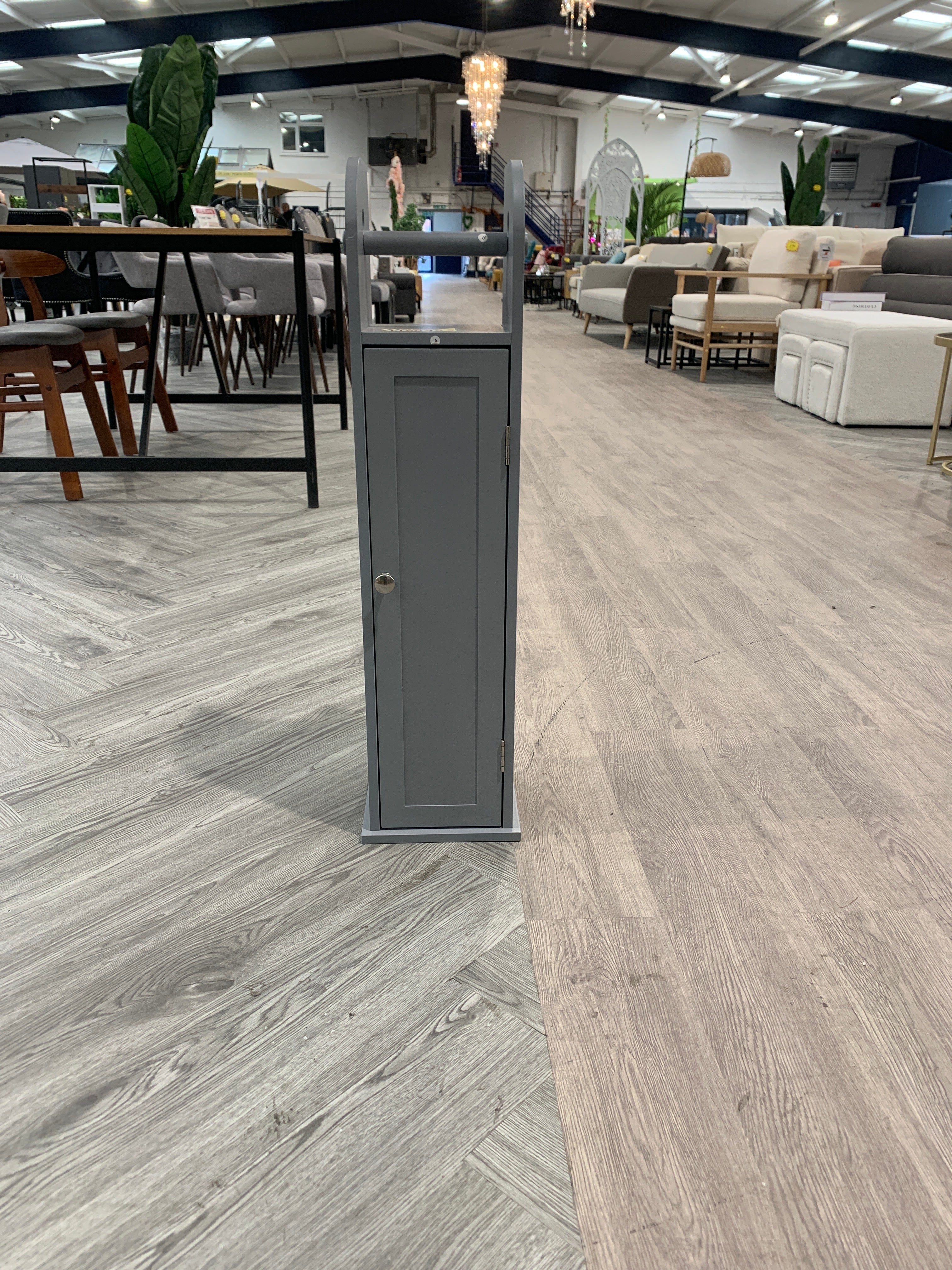 Wooden Bathroom Cabinet for Toilet Rolls Grey