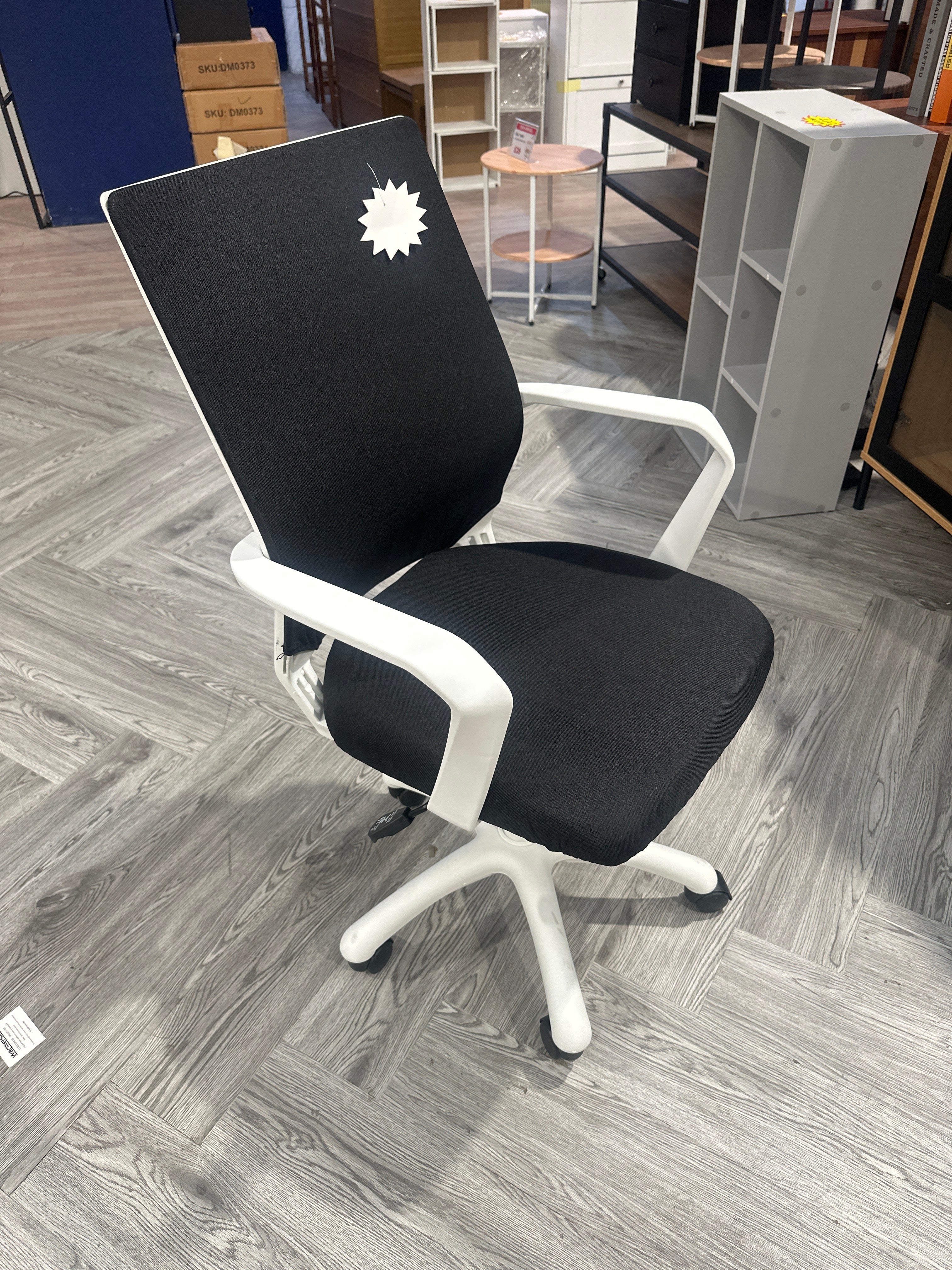 Height Adjustable Swivel Office Chair with Armrest