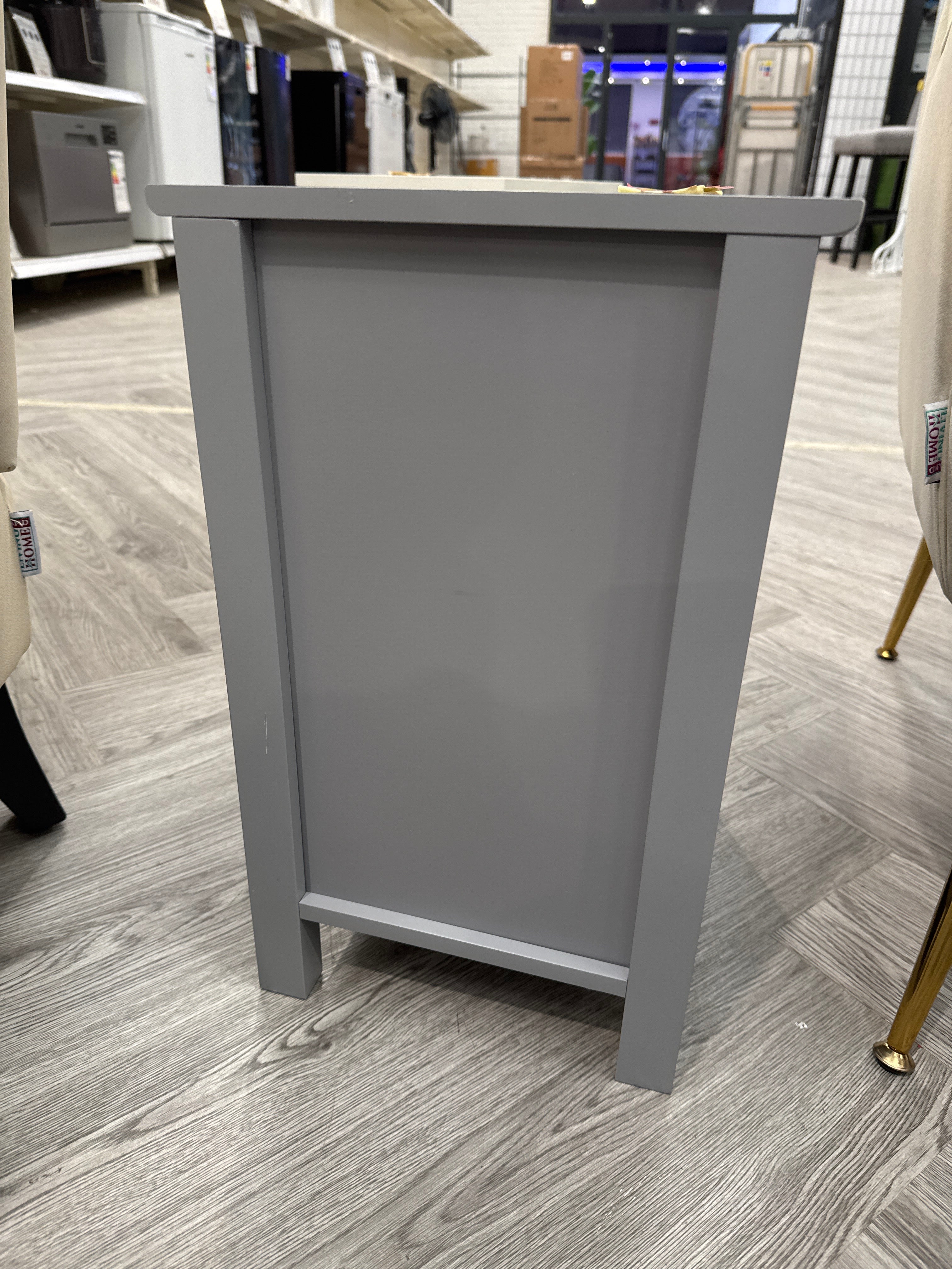 Small Side Table with Drawer for Living Room Grey