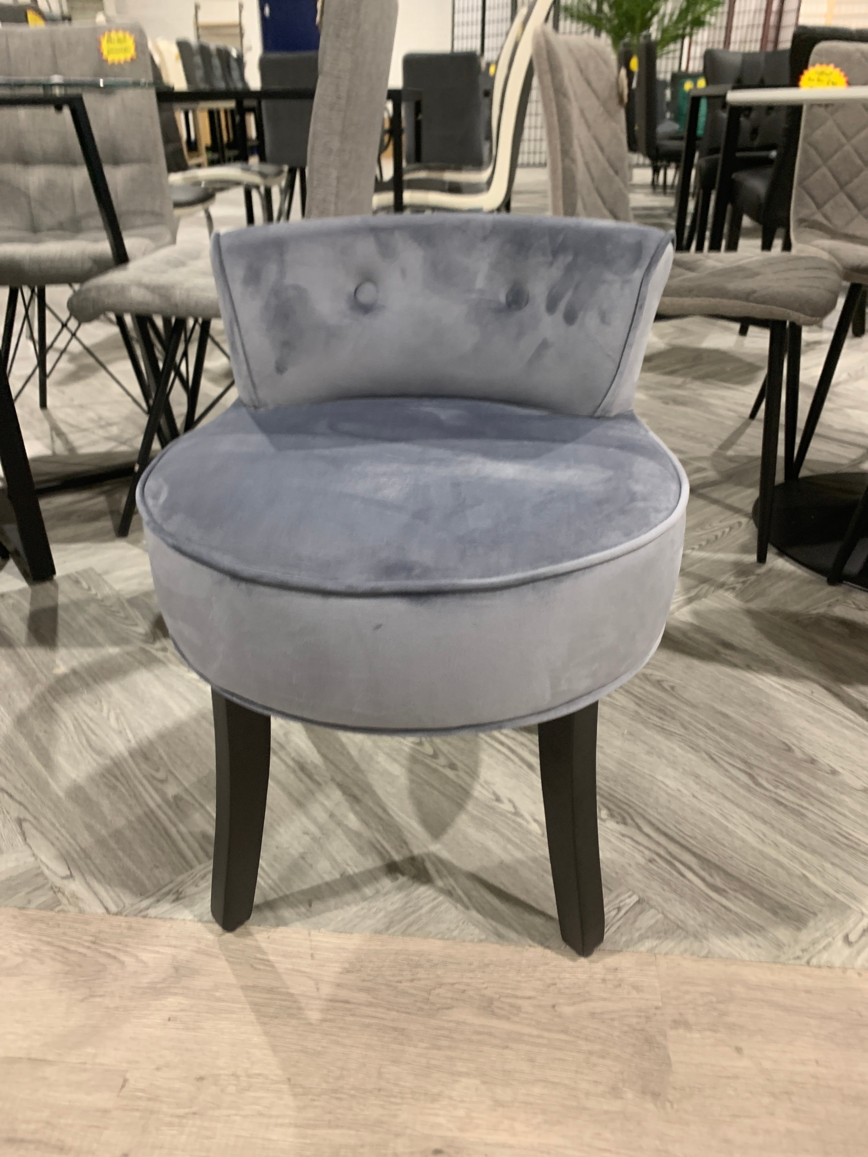 Light Grey Velvet Upholstery Make Up Chair Dressing Stool