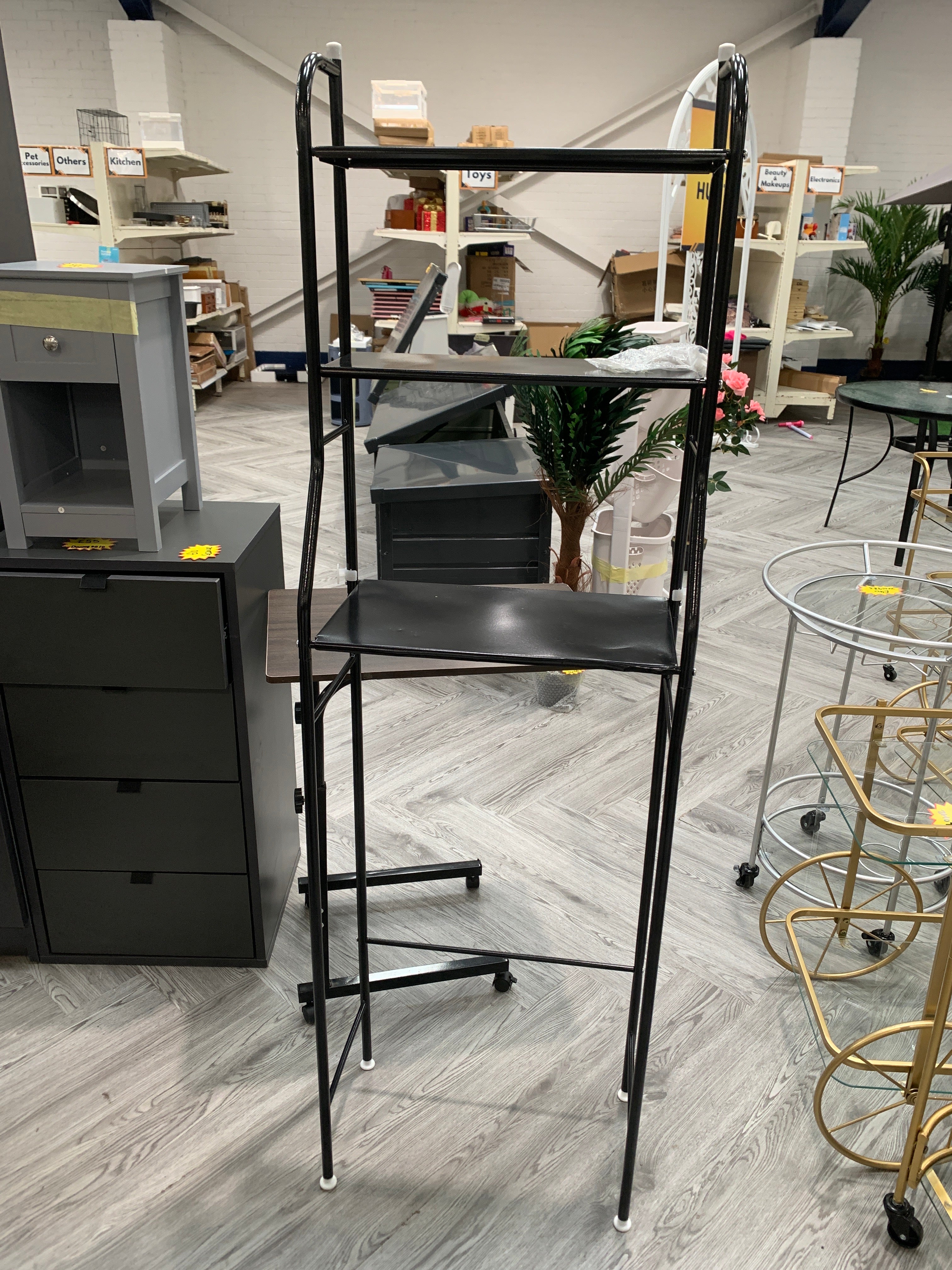 3 Tiers Metal Bathroom Organizer Over Toilet Rack Storage Shelves Black