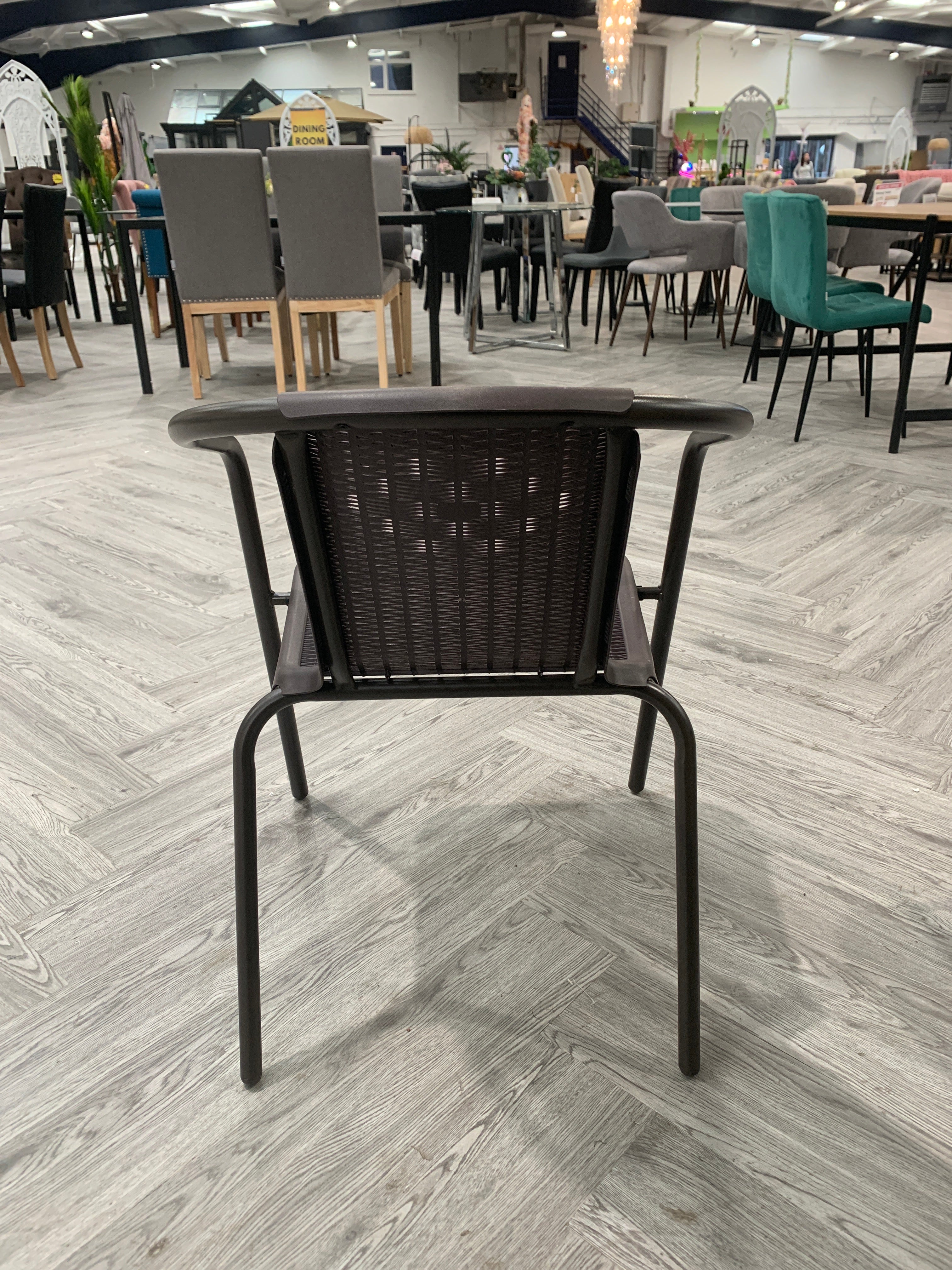 PE Brown Rattan Stacking Garden Chair 1PC