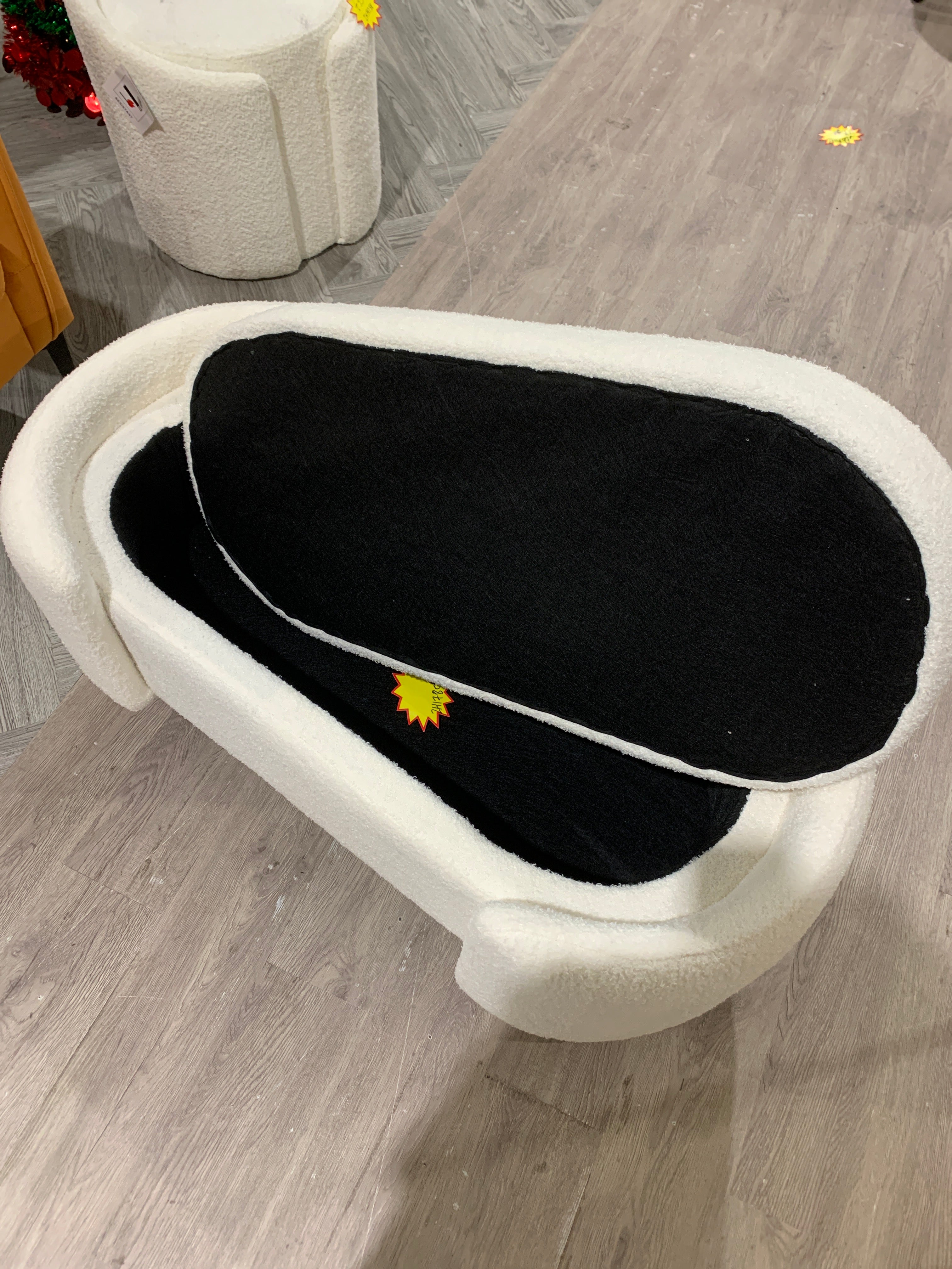 Teddy Fleece Upholstered Storage Bench with Metal Legs