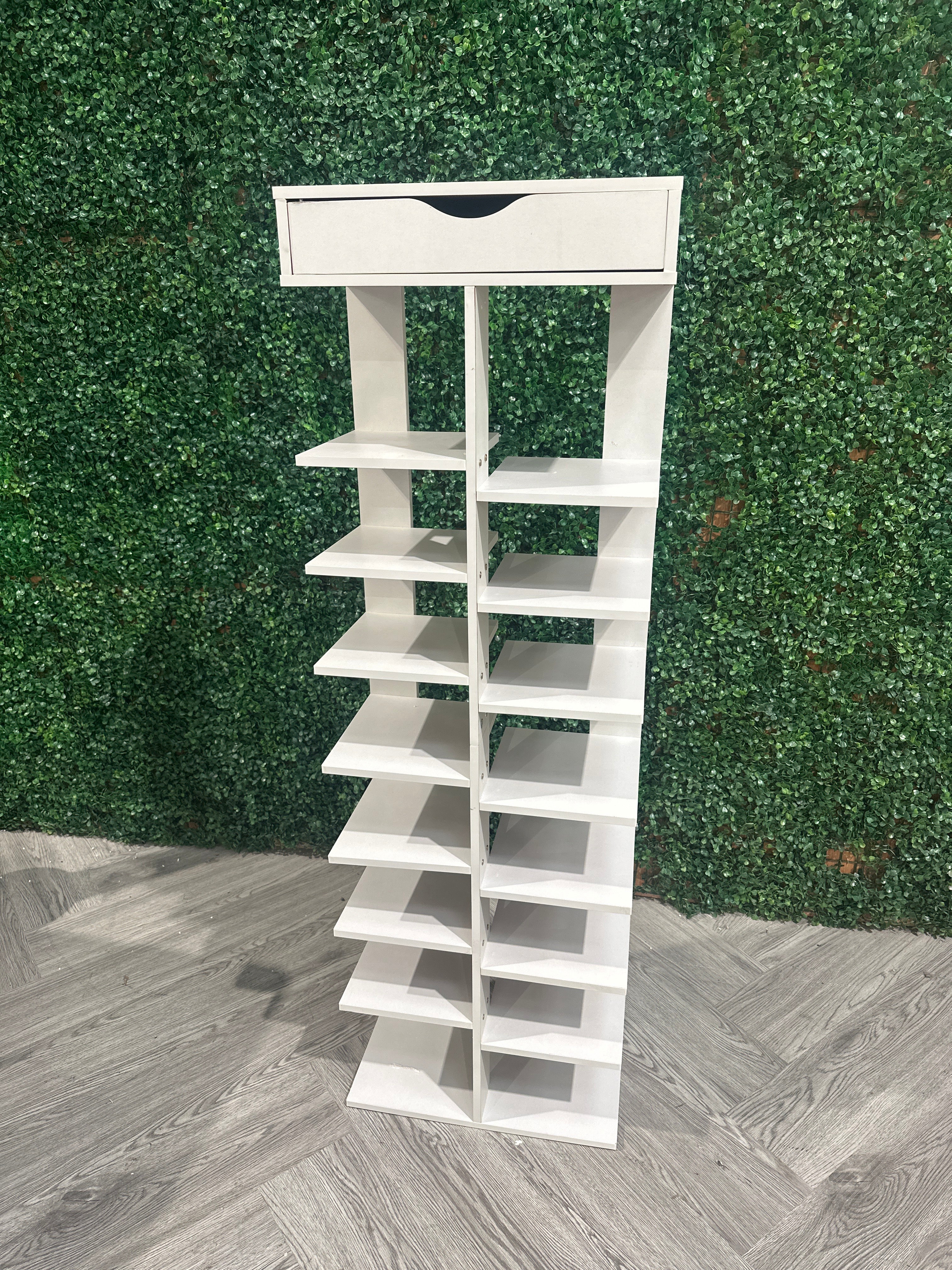 9 Tier Shoe Rack with Drawer Organiser Storage Shelf Hallway Shoe Rack
