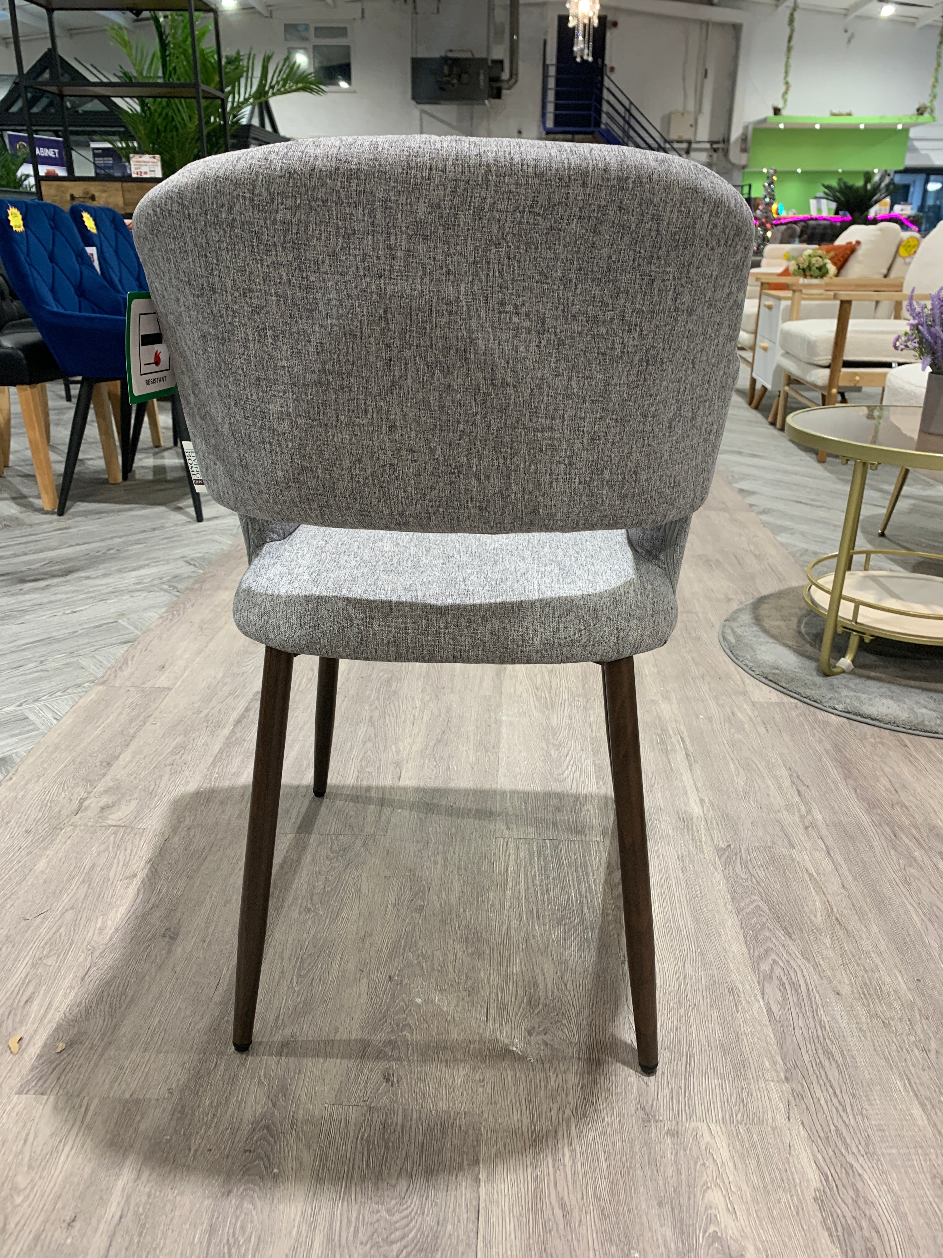 Linen Dining Chair with Metal Legs 1PC