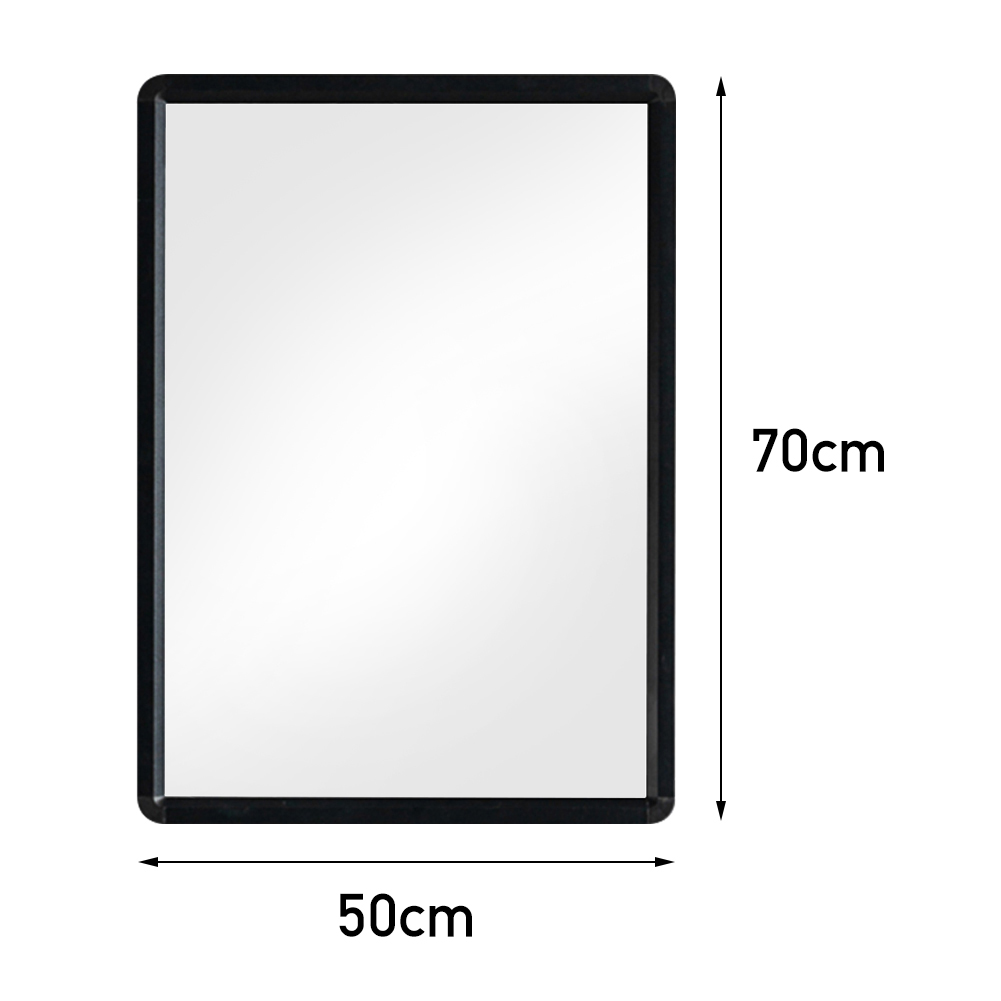 New Black Punch-free Bathroom Mirror 50 x 70cm