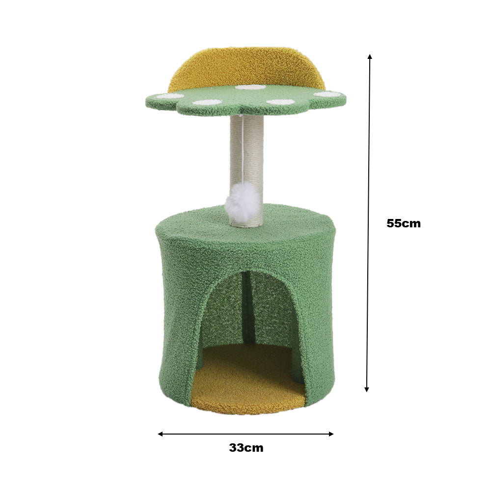 New Cat Bed with Scratching Board and Jumping Platform Green