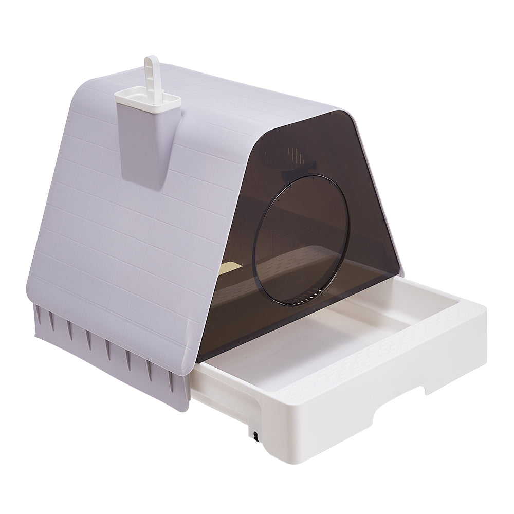 New Large Enclosed Cat Litter Box Two Way Flap Door