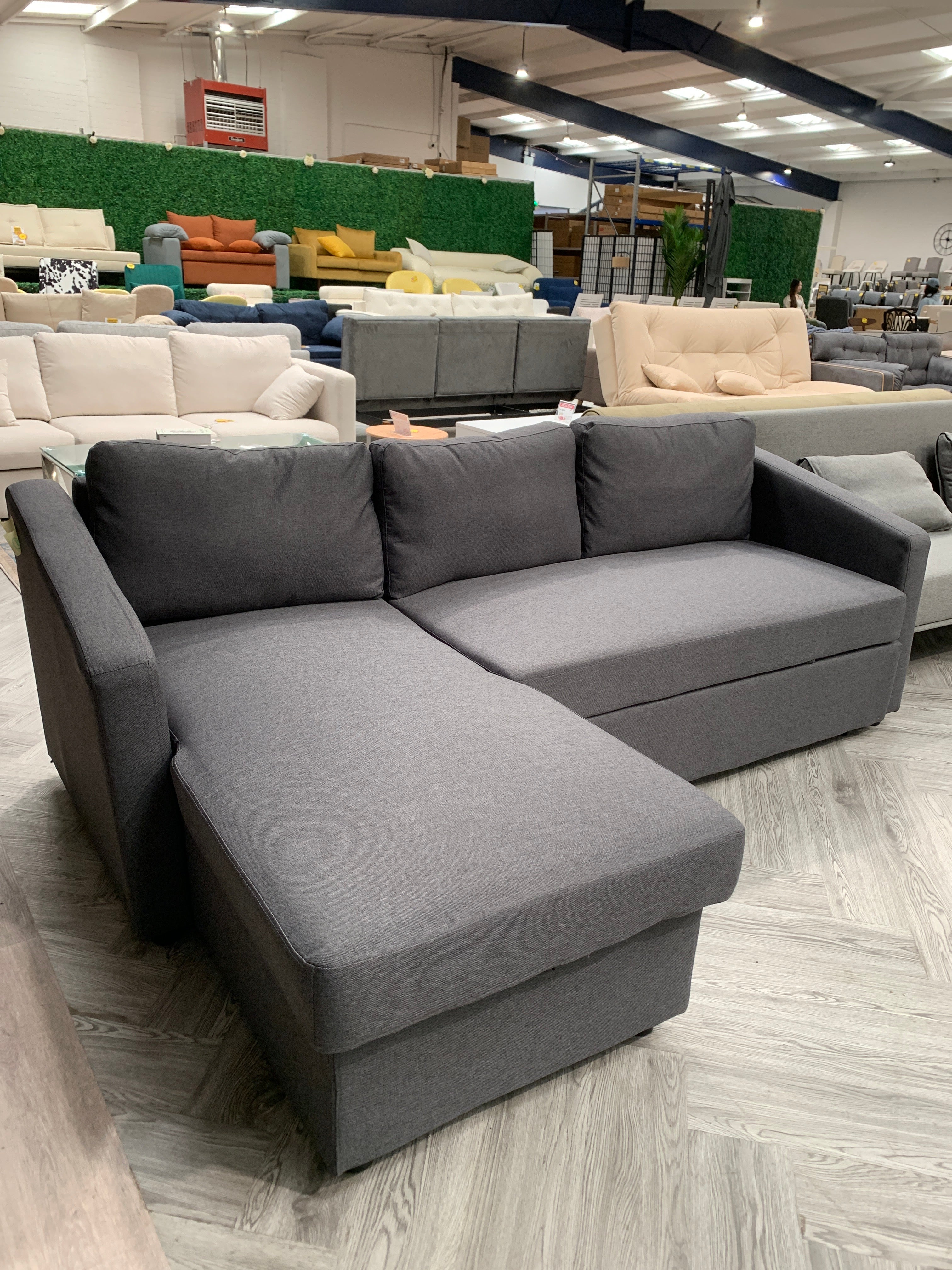 Corner Sofa Bed 3 Seater L-Shaped Sofa with Storage