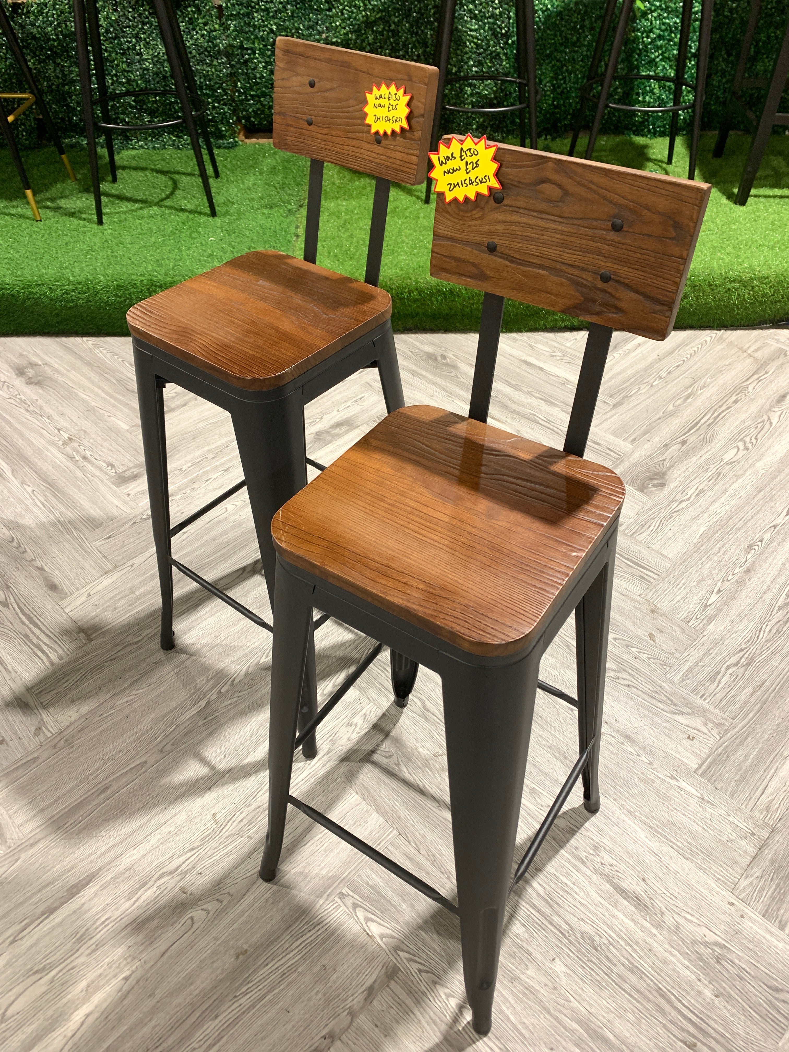 Metal Breakfast Bar Stools with Backrest