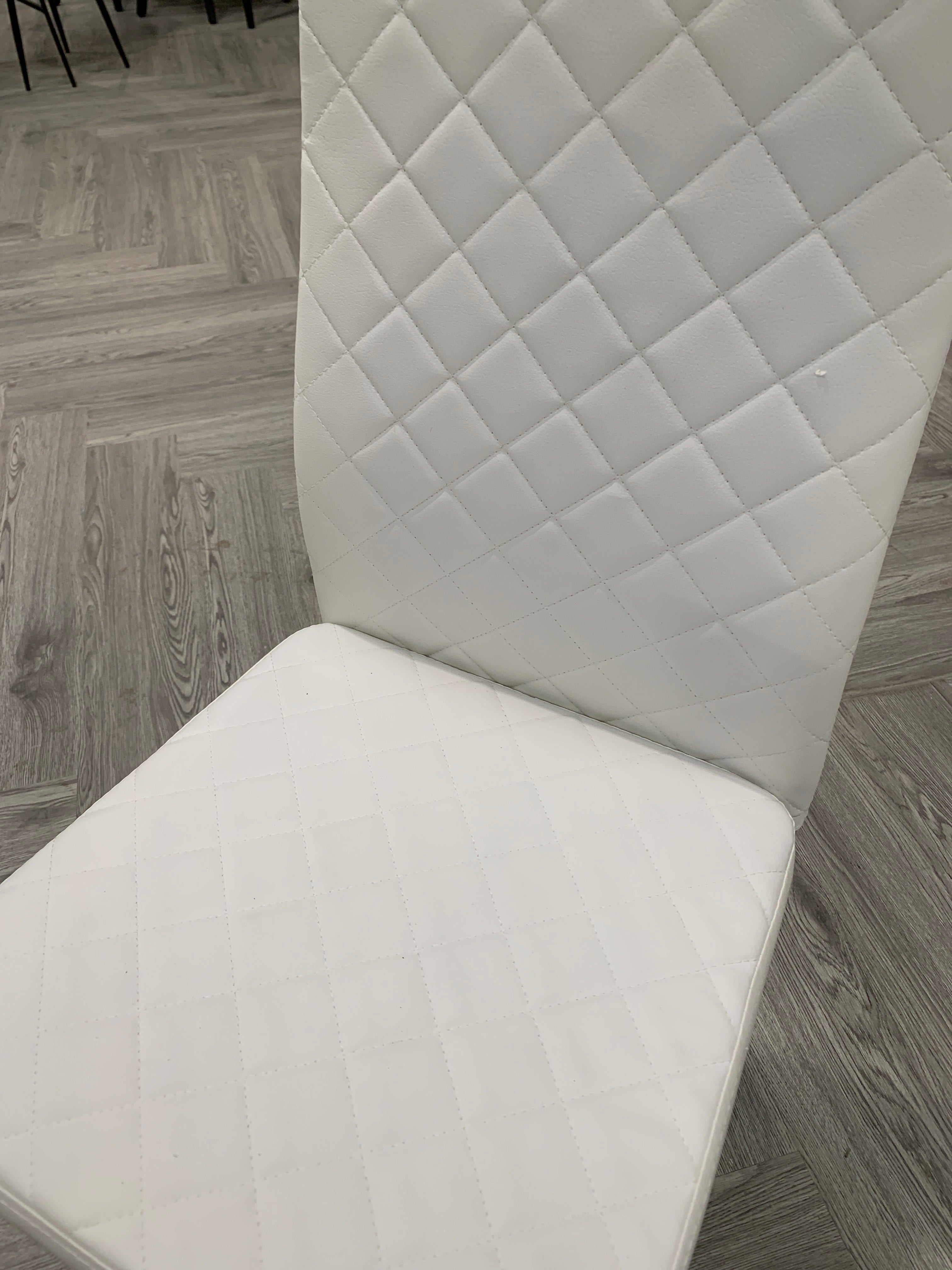 White Modern High Backrest Dining Chair