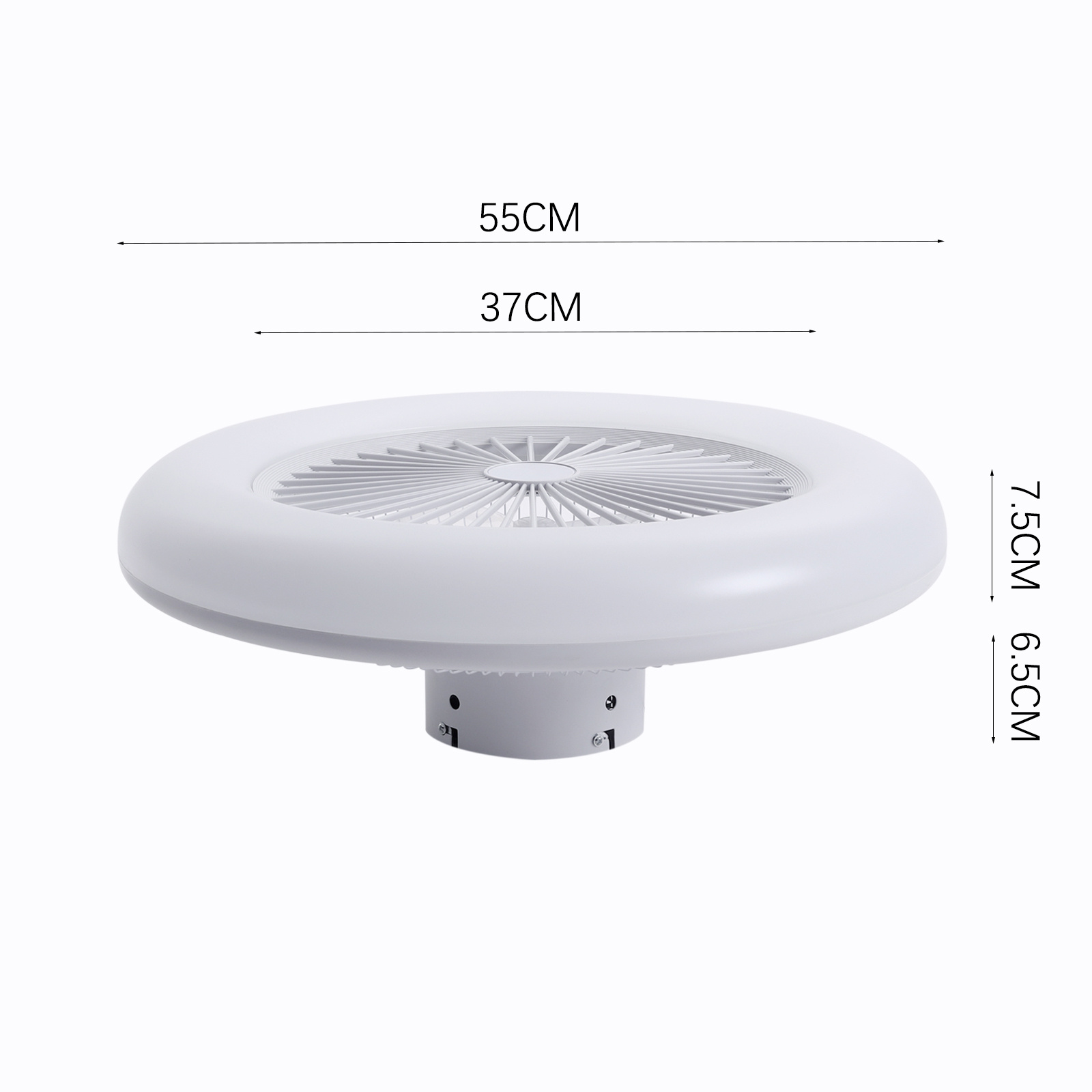 Round 55cm Dia Acrylic LED Ceiling Light Fan with Remote Control
