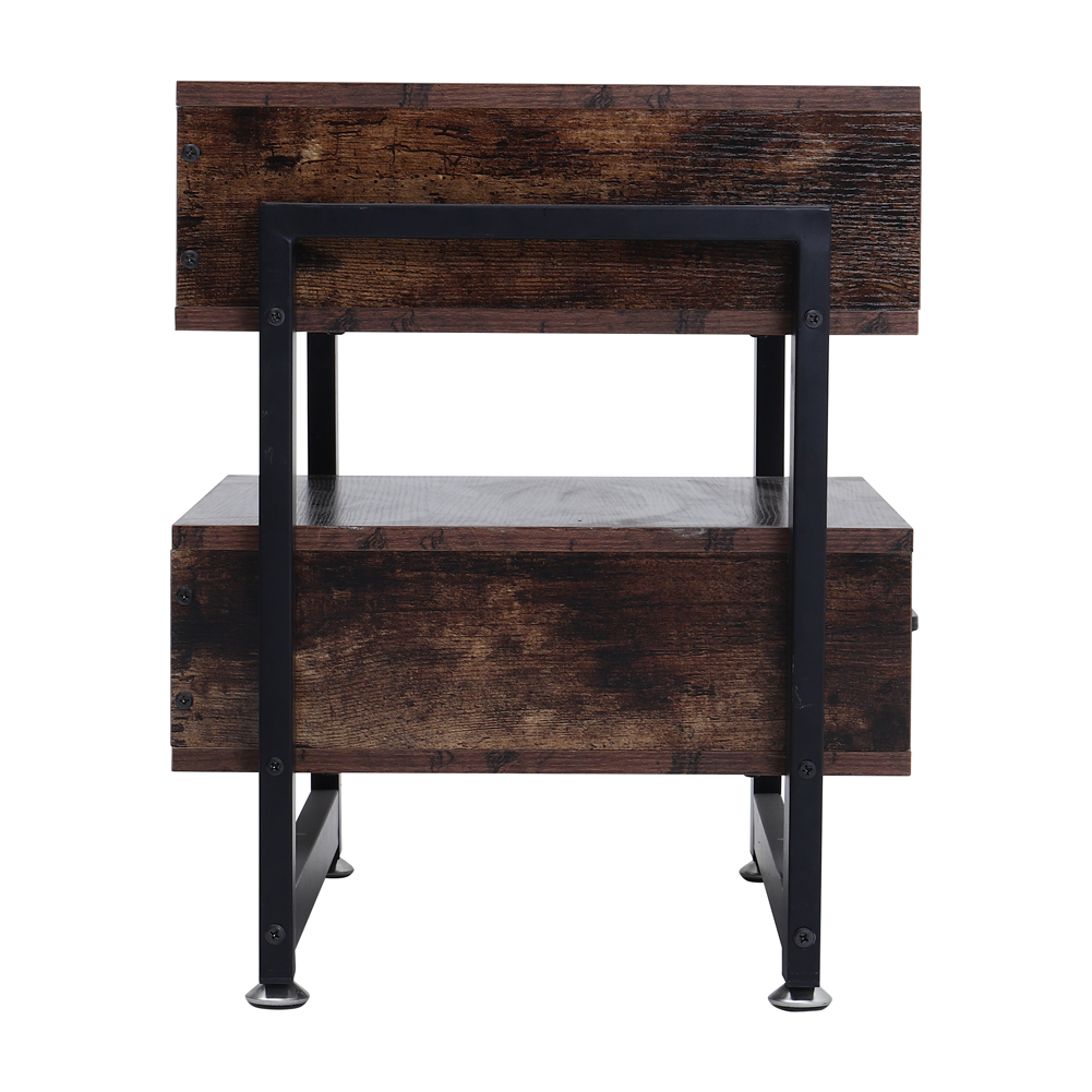 New Modern Wooden Bedside Table with 2 Drawers