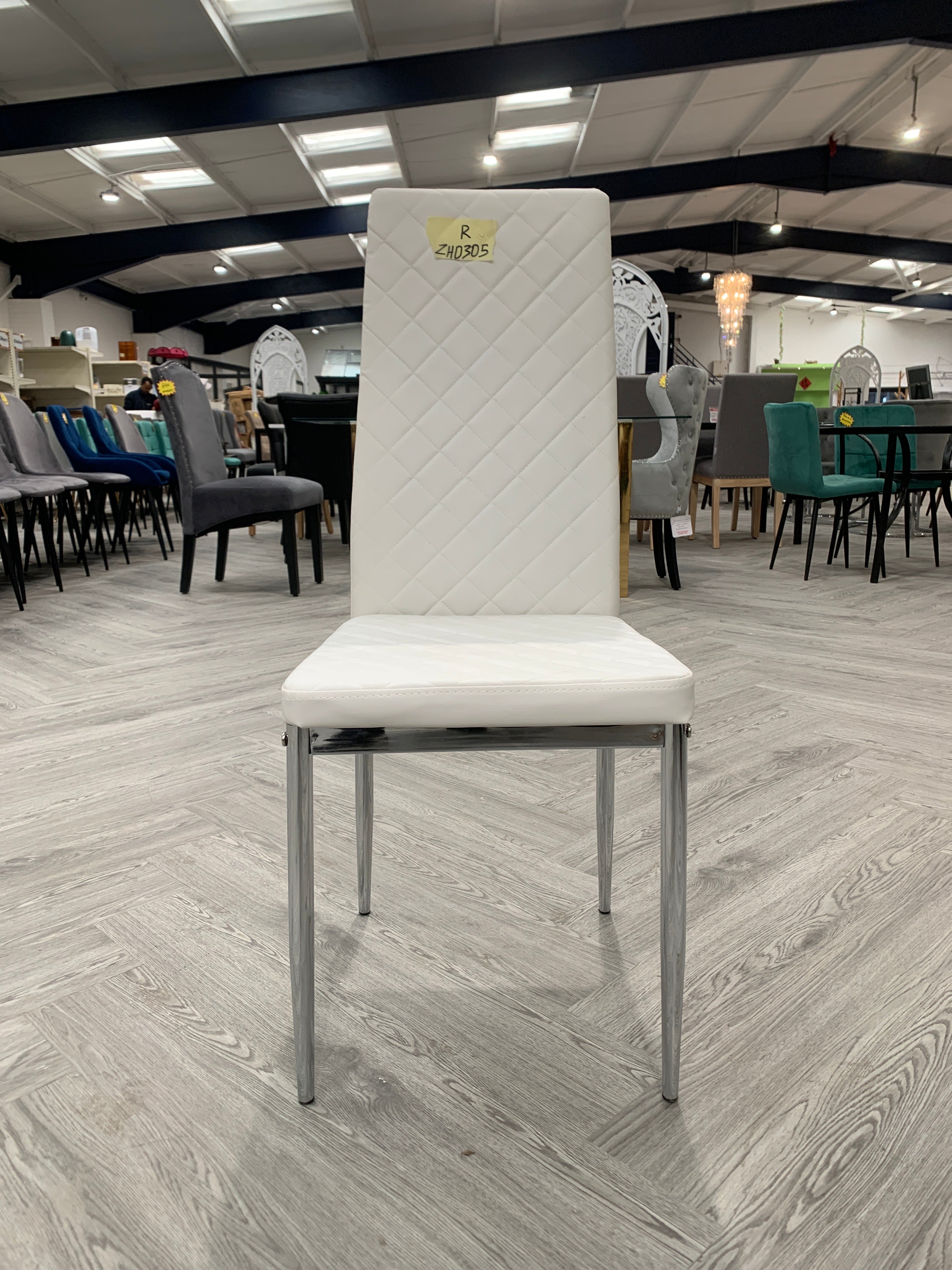 White Modern High Backrest Dining Chair