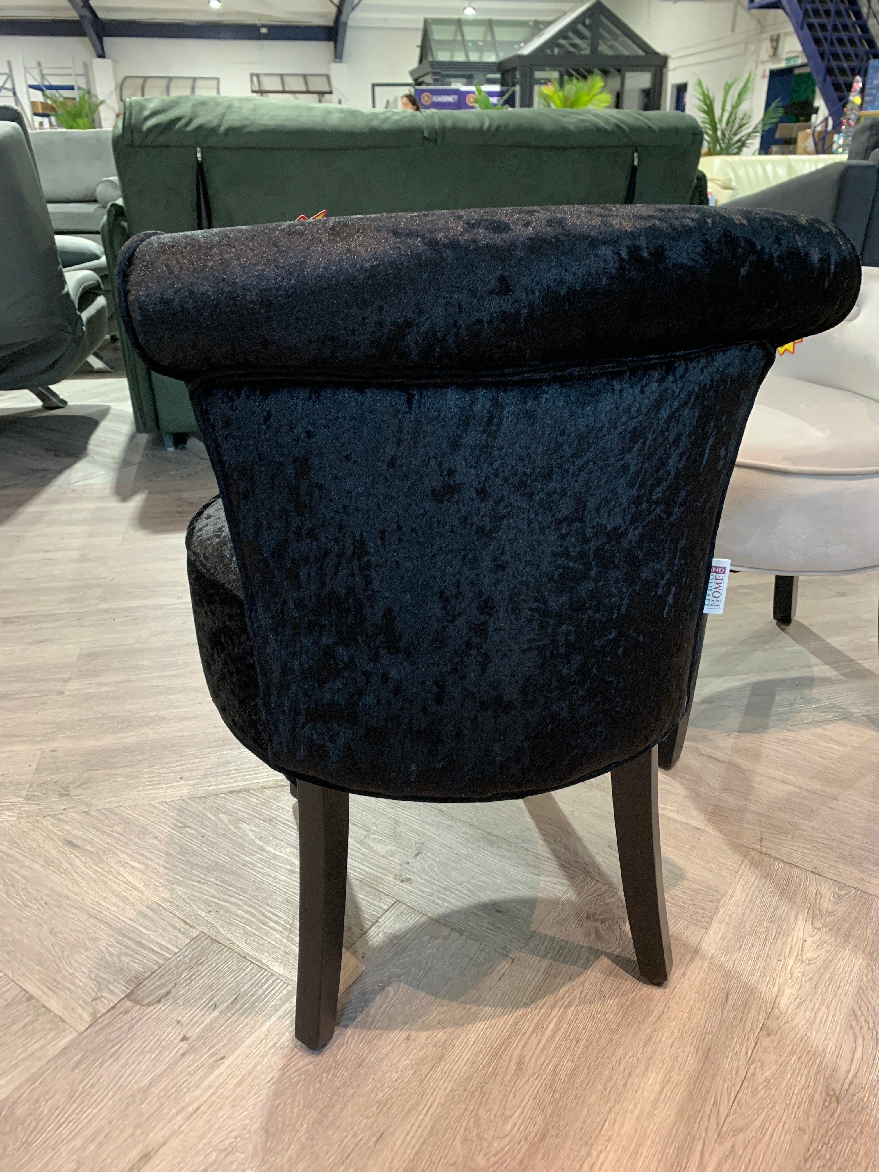 Modern Ice Velvet Upholstered Dressing Table Chair with Black Legs