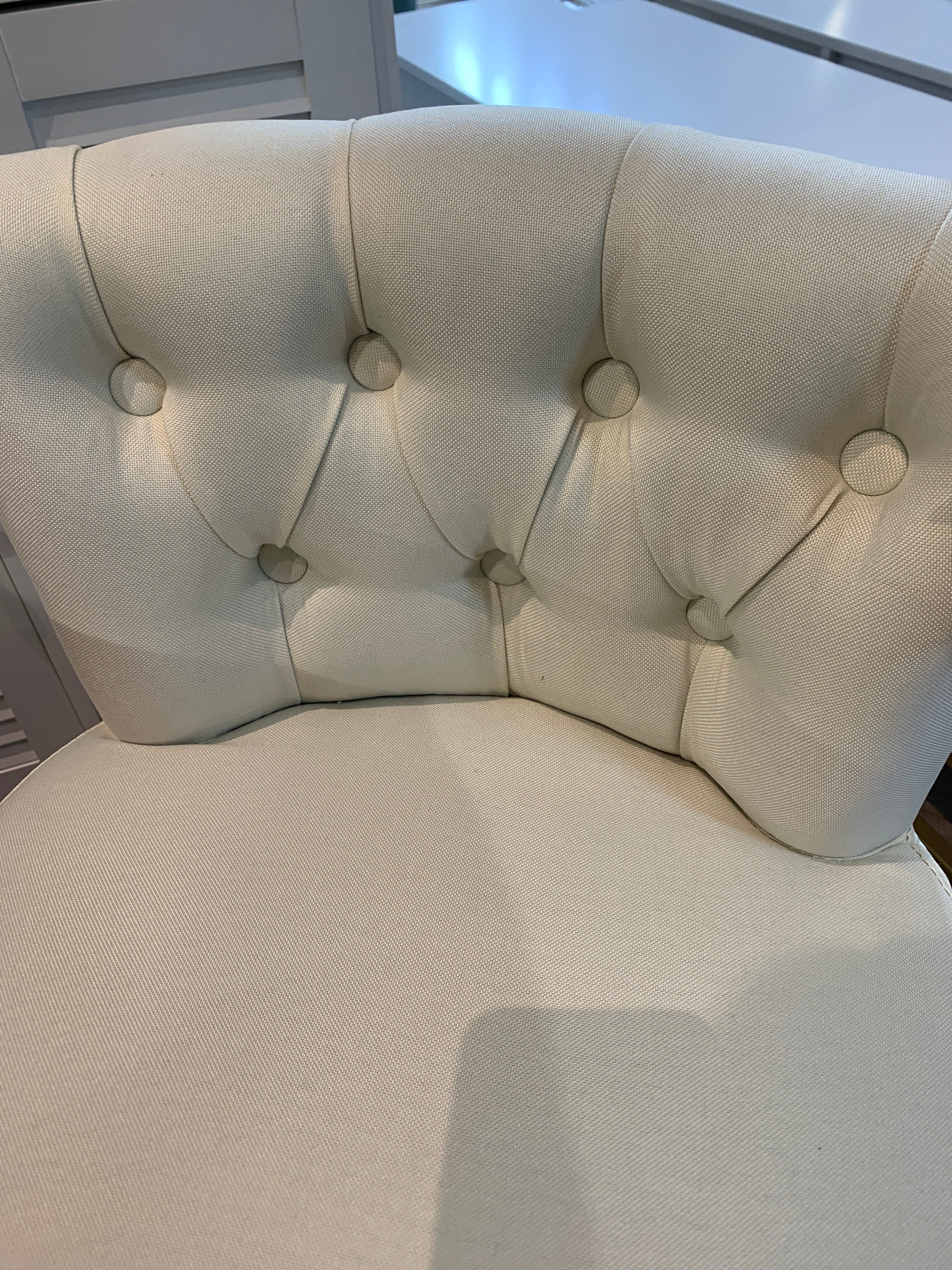 White Velvet Vanity Stool