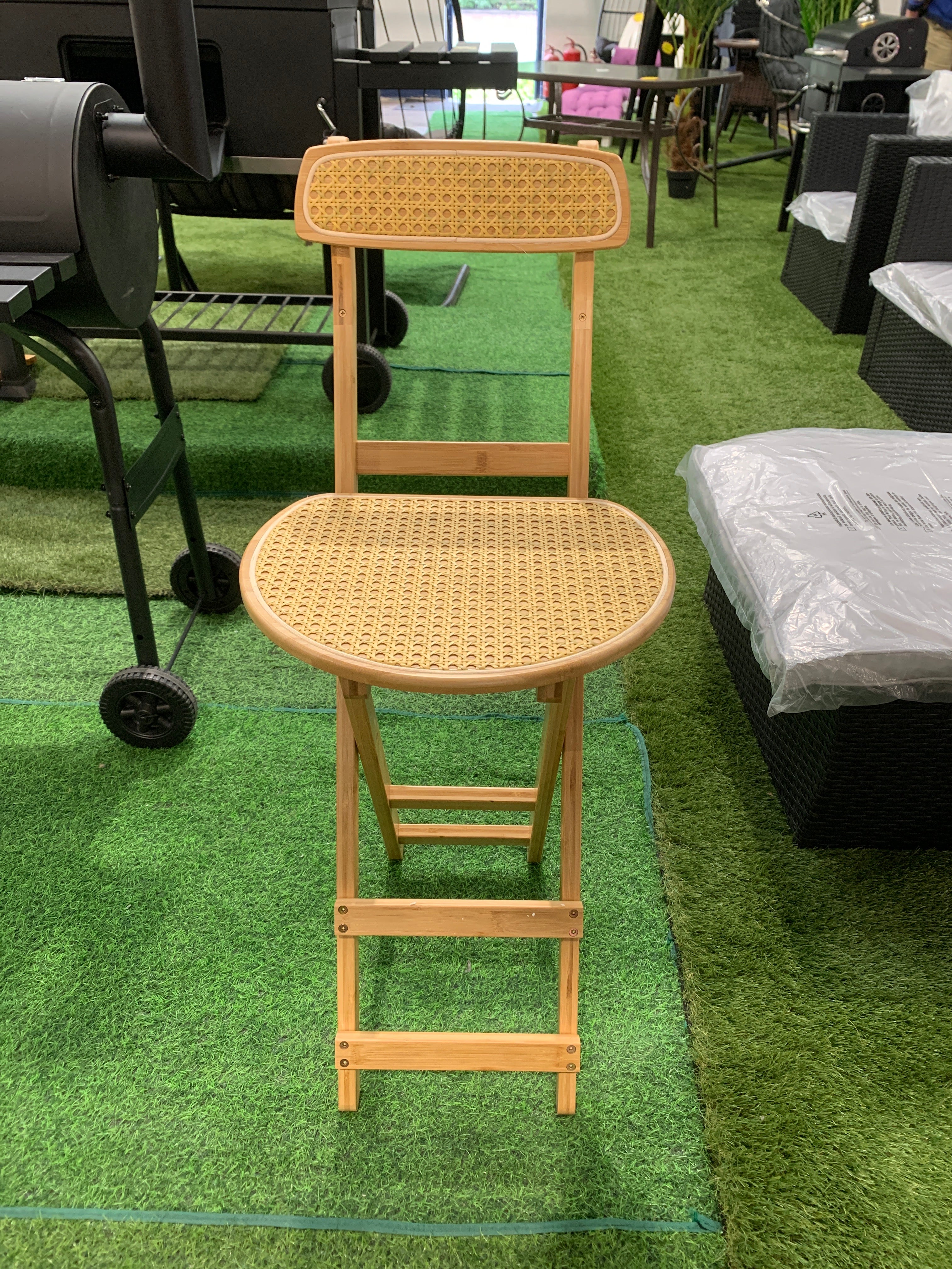 Folding Dining Chair Bamboo Rattan