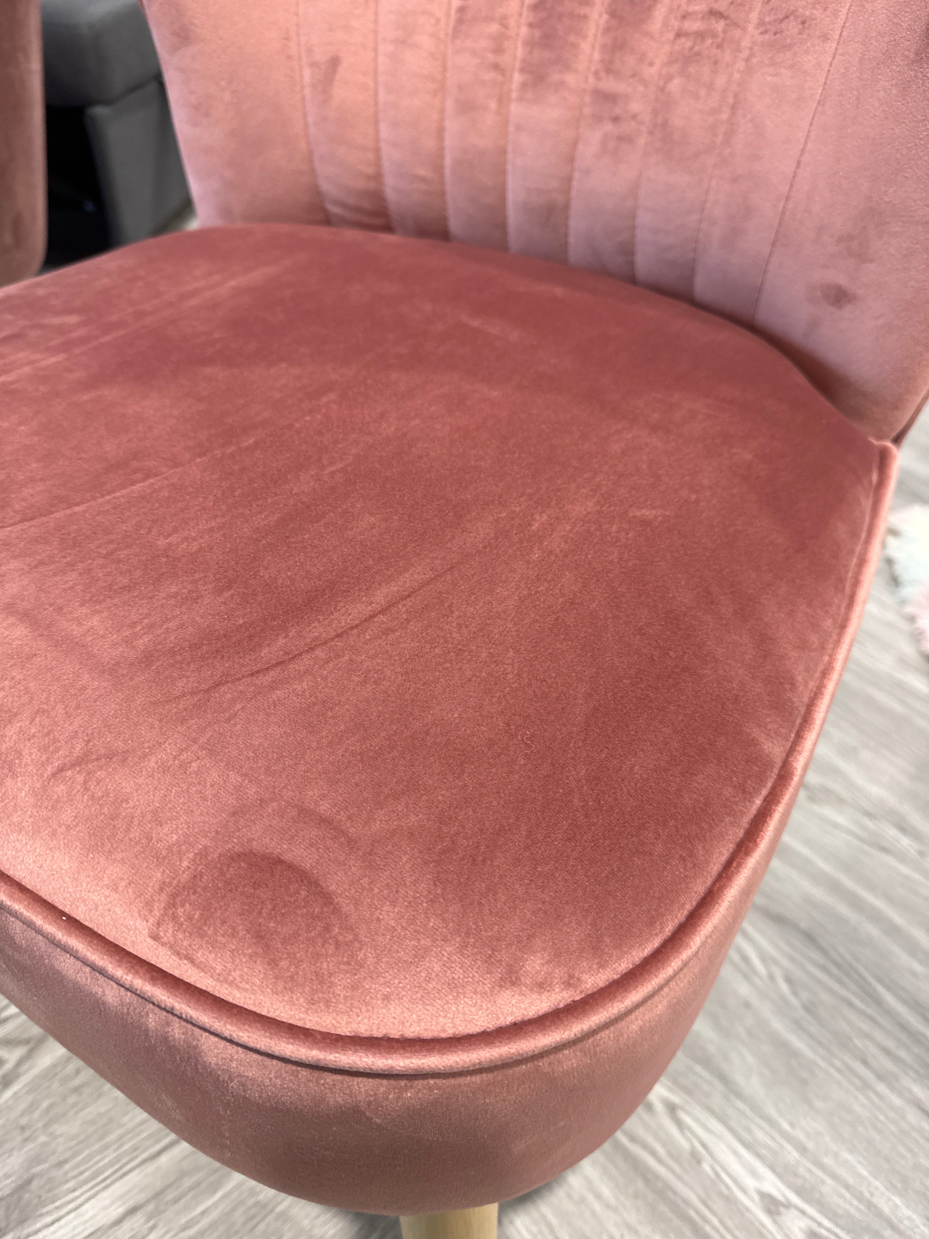 Ash Pink Velvet Wingback Accent Chair