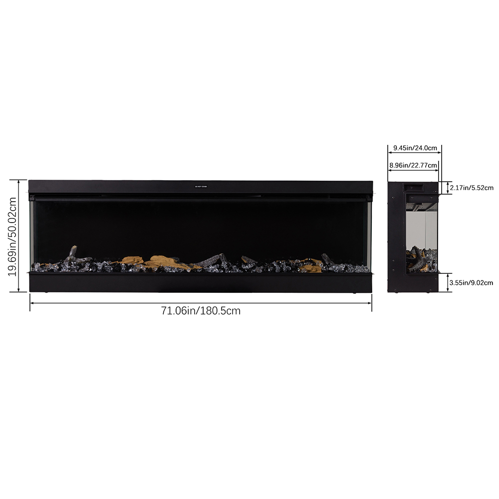 50/60/70/80 Inch Premium Electric Fireplace with Remote and App Control
