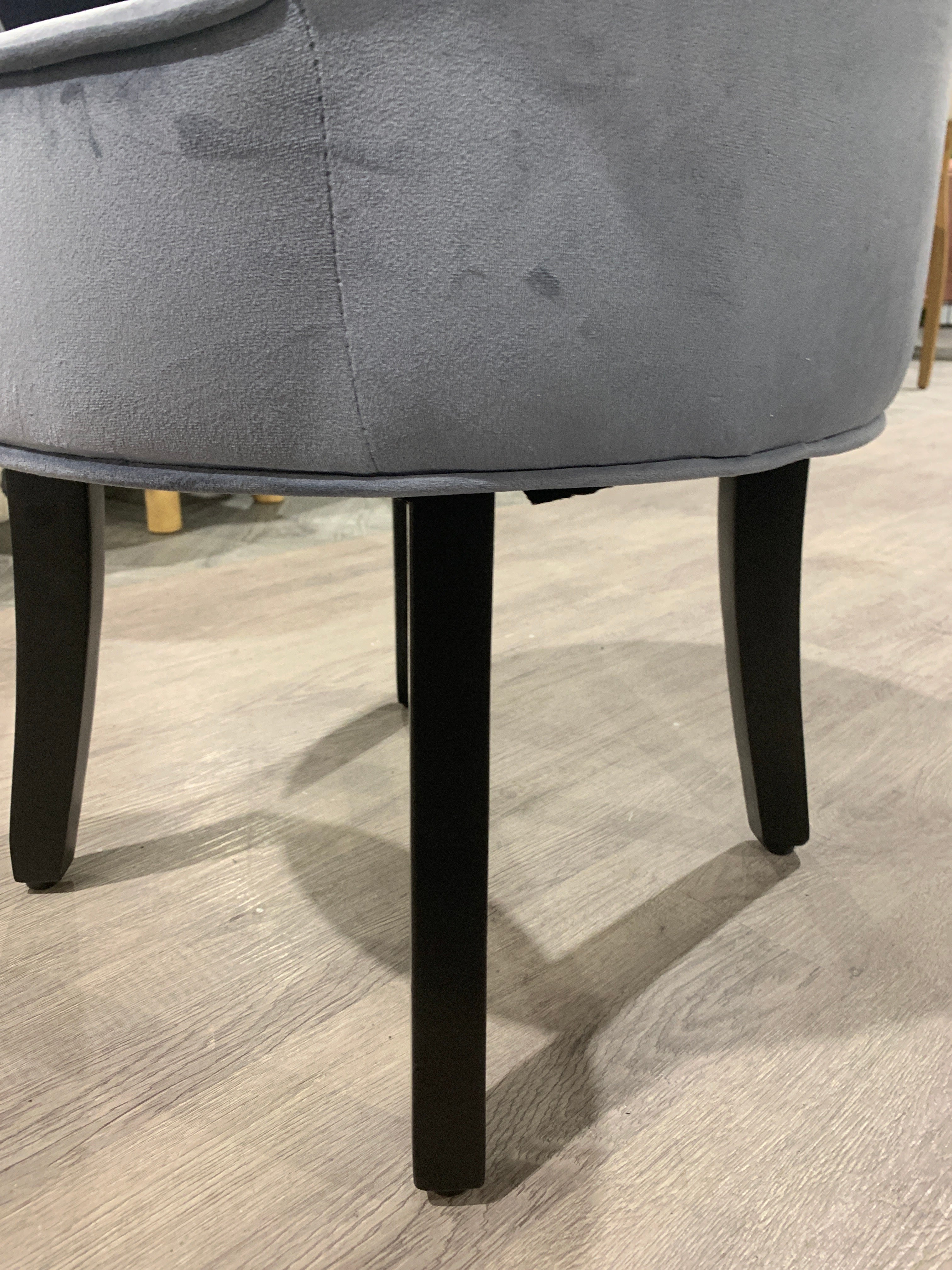 Light Grey Velvet Upholstery Make Up Chair Dressing Stool