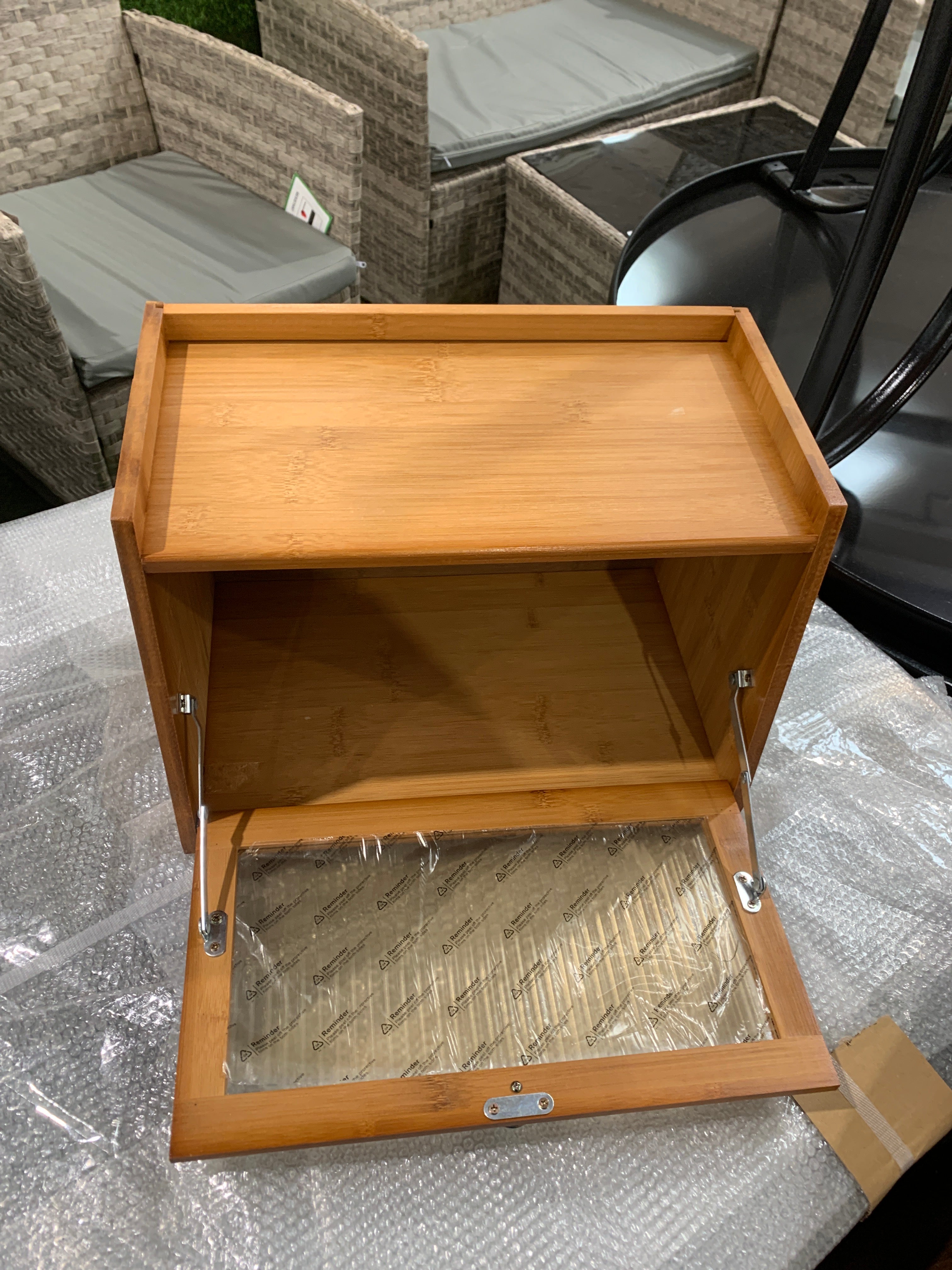 Bamboo Bread Storage Cabinet for Kitchen Counter