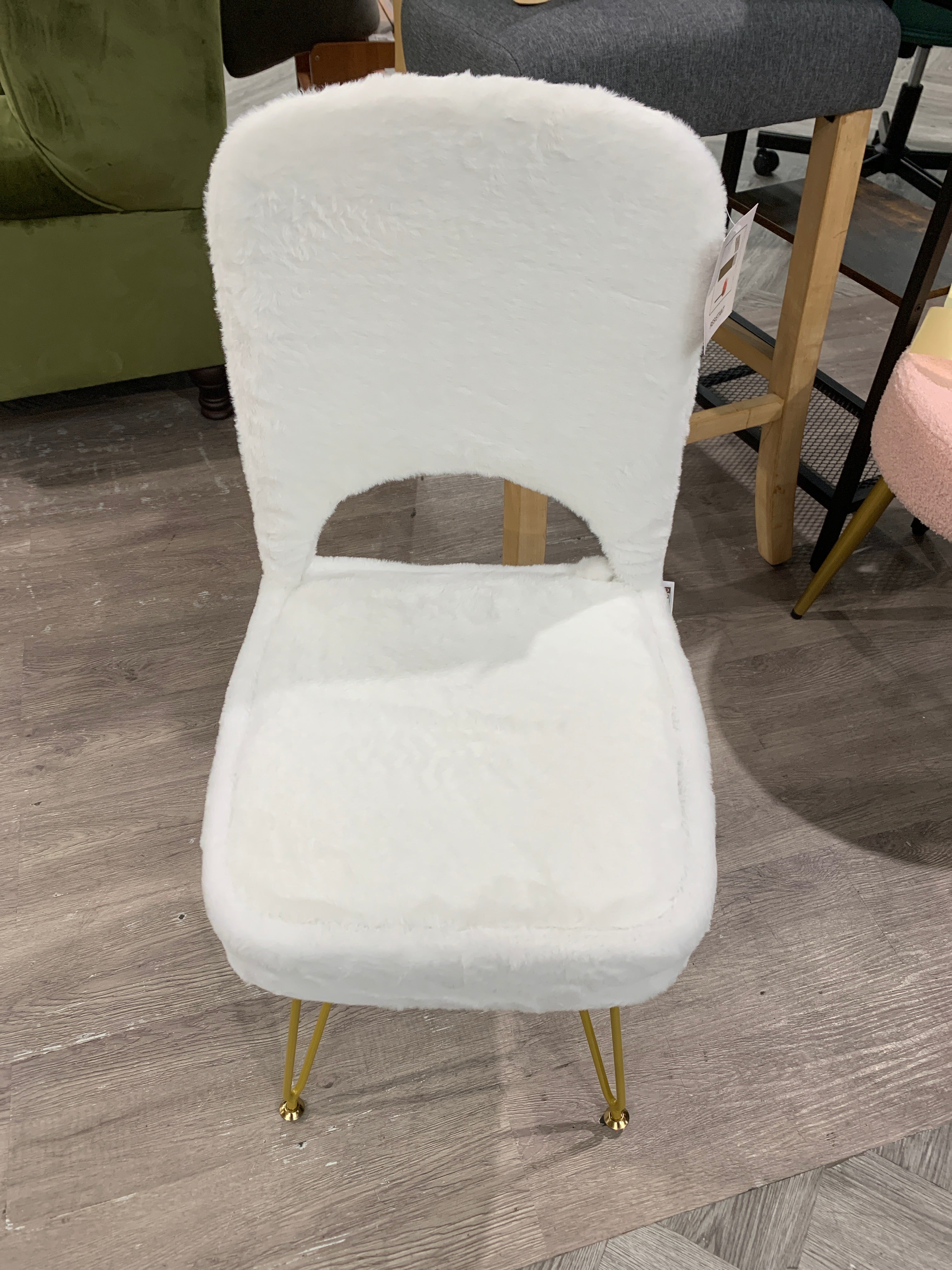 Foldable High Back Stool with Storage White