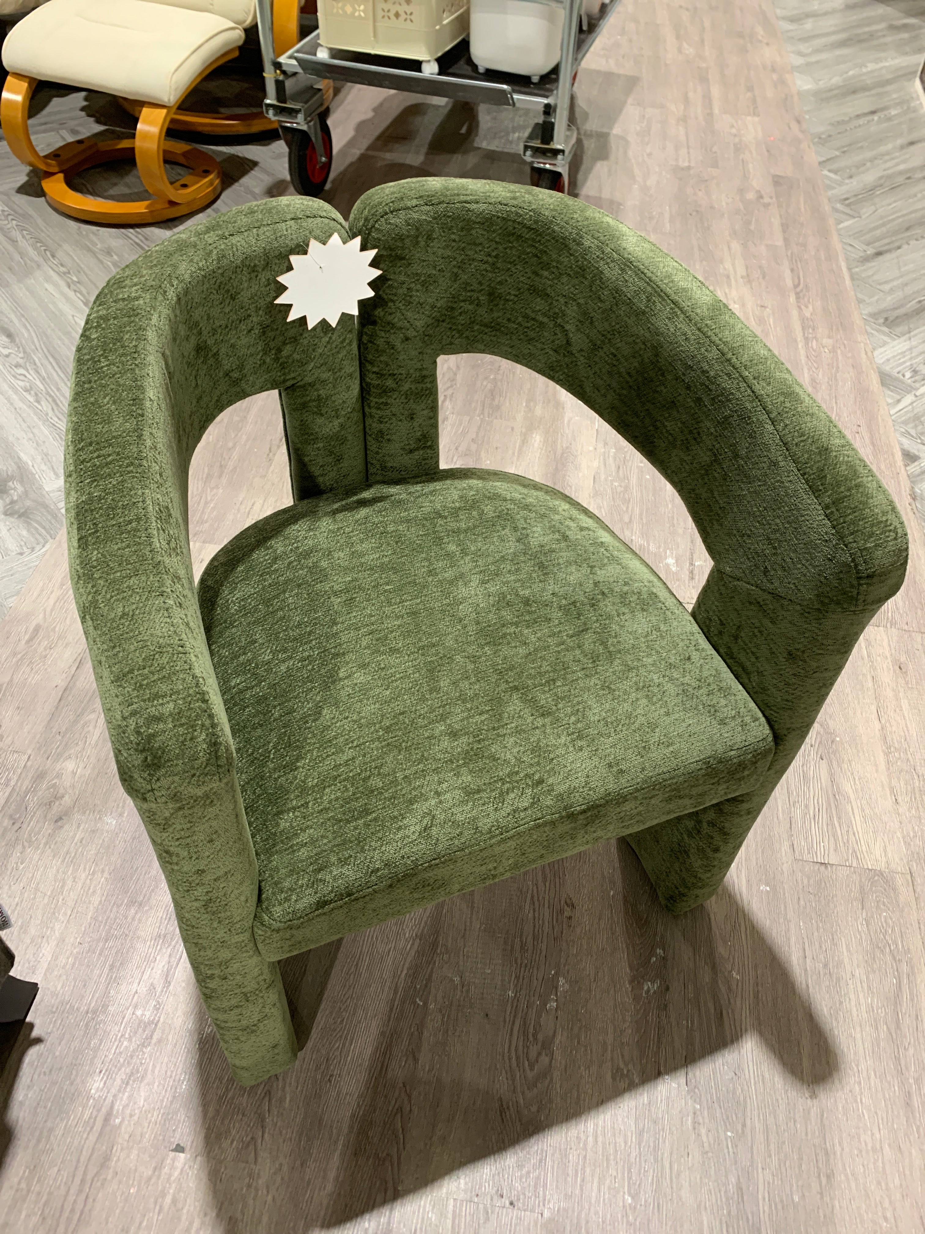 Chenille Upholstered Accent Chair Green