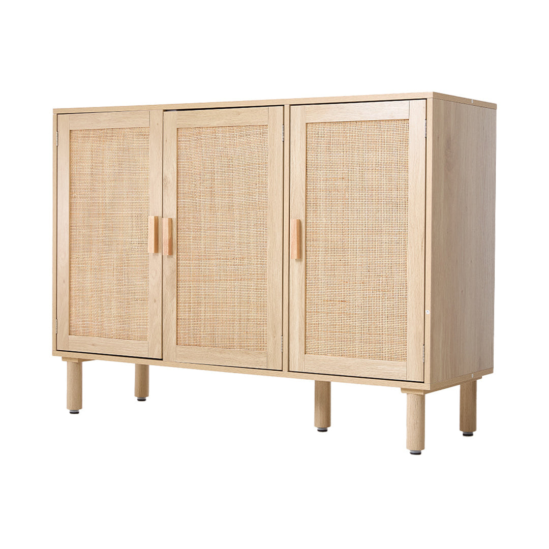 New Sideboard Storage Cabinet with 3 Rattan Doors