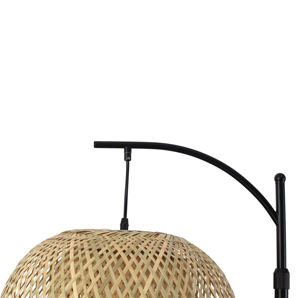 Traditional Woven Rattan Floor Lamp