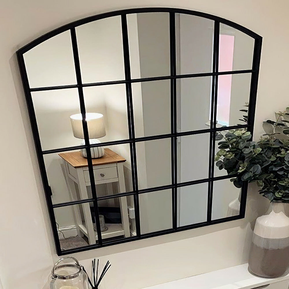 Black Industrial Arch Wall Mirror