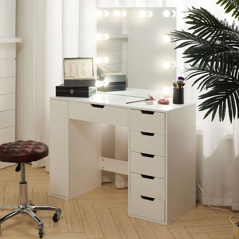 Hollywood Dressing Table with LED Lighted Mirror