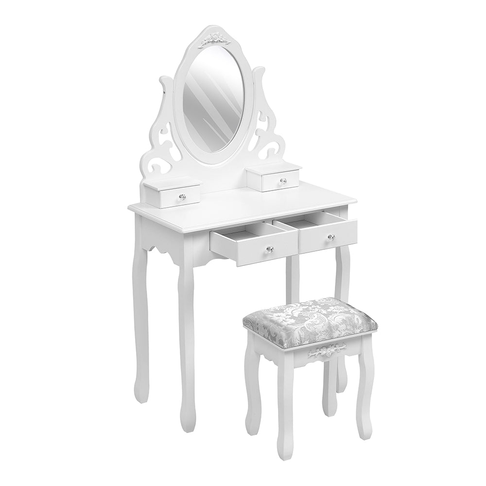 Makeup Vanity Desk with Mirror and Stool